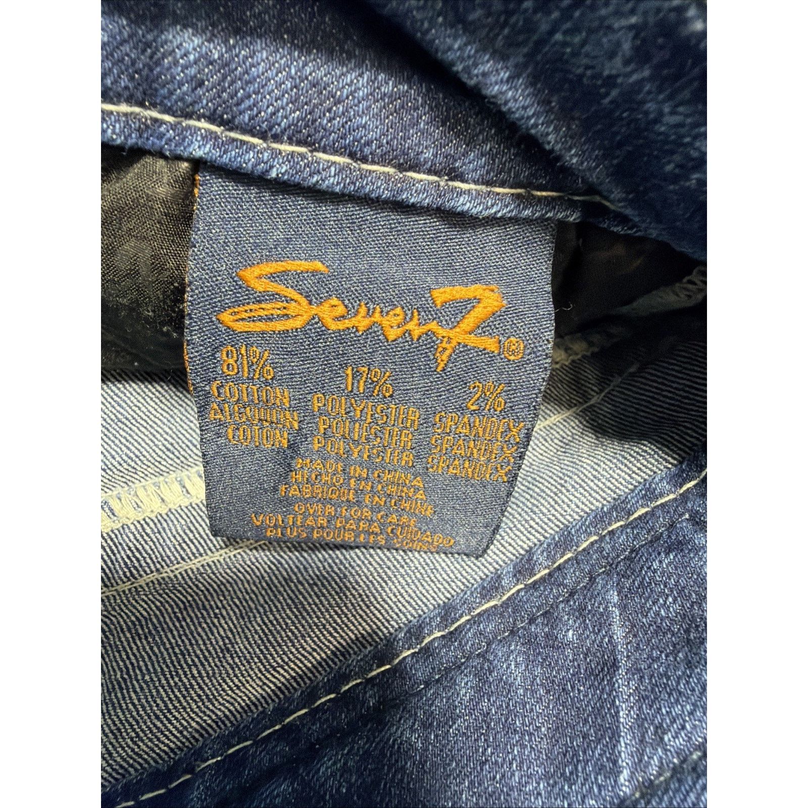 Seven 7 Seven 7 Skinny Jeans Blue Denim Embellished Size 10 33x29 Size 32" / US 10 / IT 46 - 6 Thumbnail