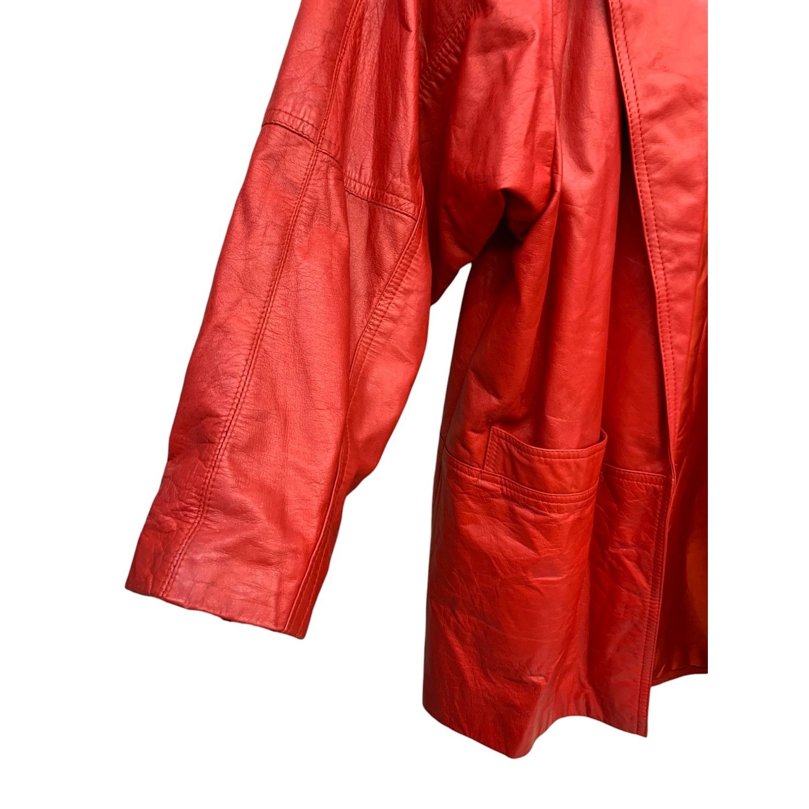 Toffs Vintage Toff's Red Leather Jacket SZ M/ 39 Size M / US 6-8 / IT 42-44 - 6 Thumbnail