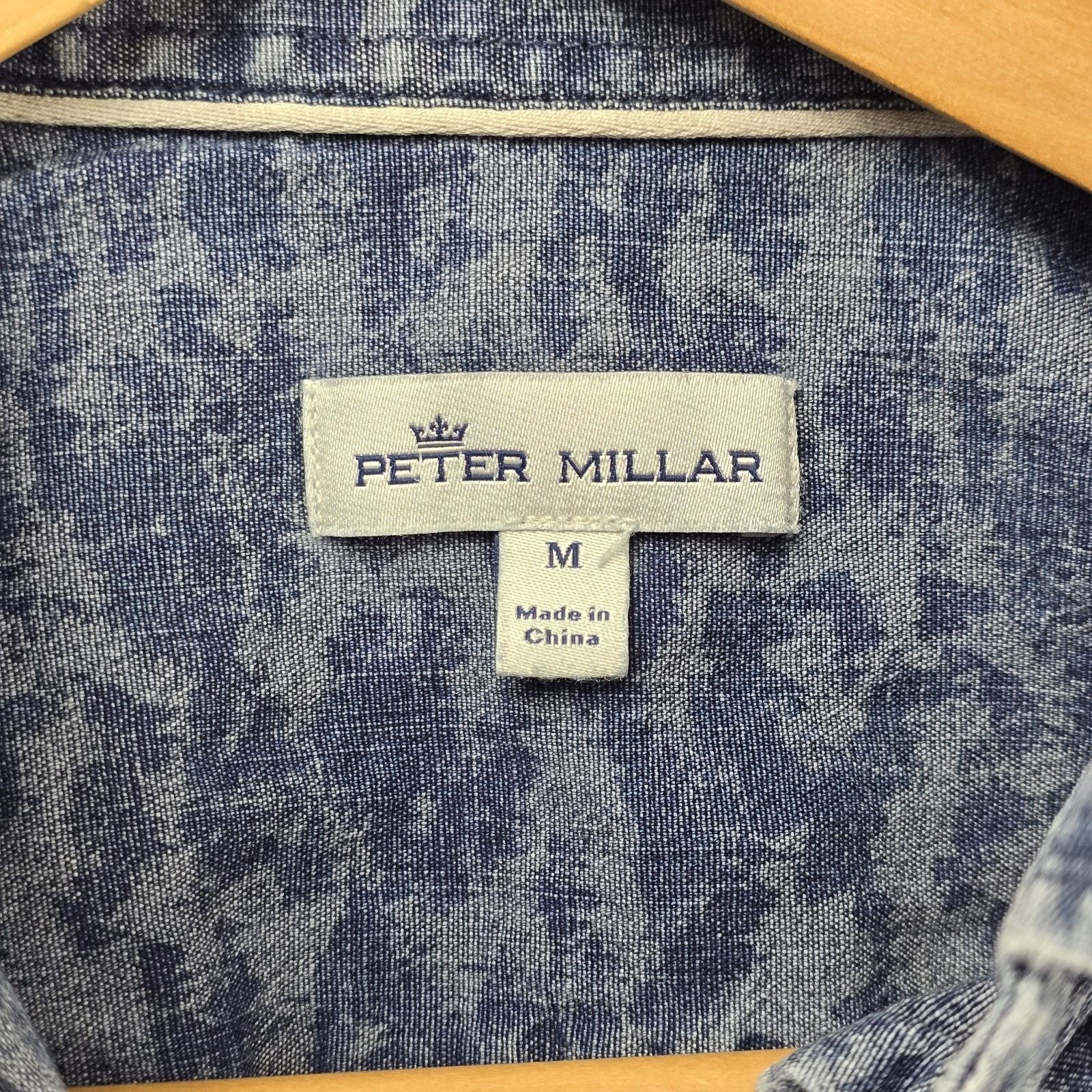 Peter Millar Peter Millar Shirt Mens Medium Fir Camo Chambray Button Up Size US M / EU 48-50 / 2 - 6 Thumbnail