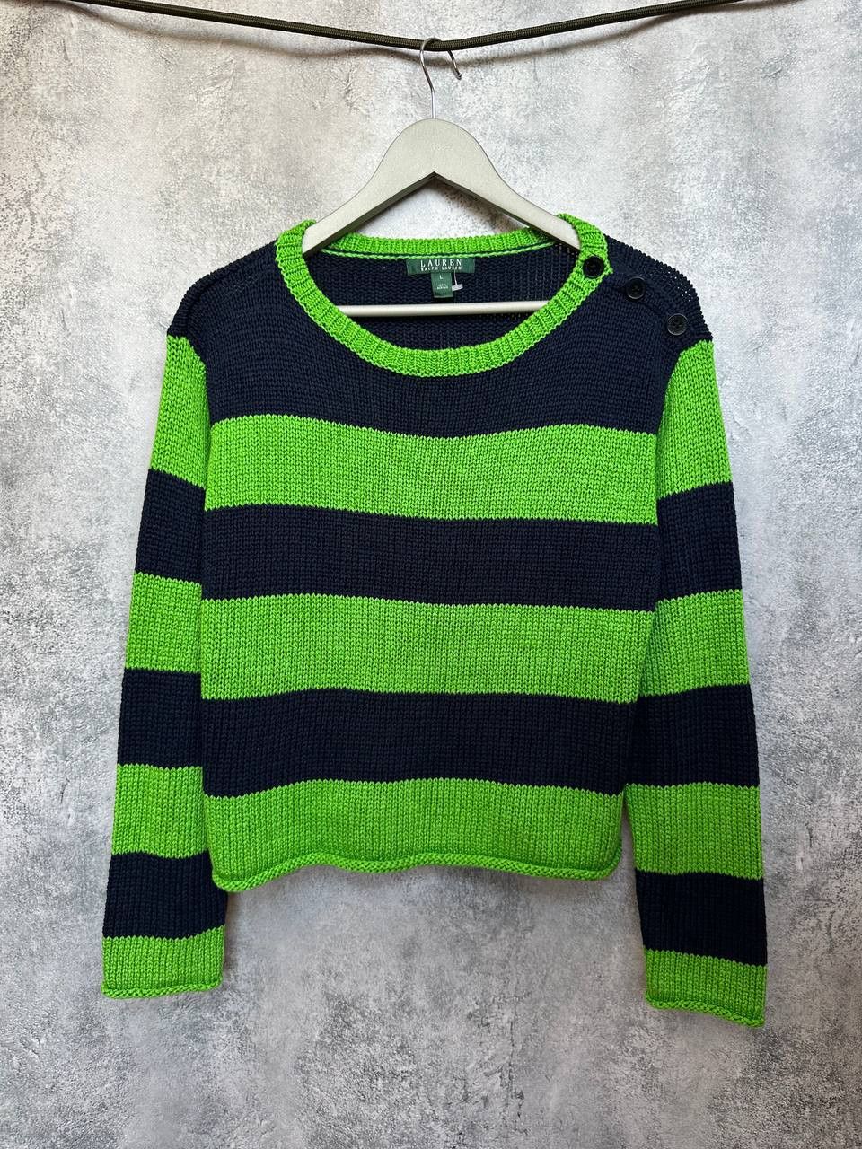 Lauren Ralph Lauren Lauren Ralph Lauren Vintage Acrylic Striped Knit Sweater Size L / US 10 / IT 46 - 2 Thumbnail