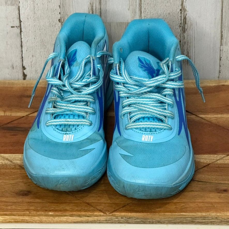 Puma PUMA LaMelo Ball MB.02 Youth Basketball Shoes Blue High Top Size US 6 / EU 39 - 2 Thumbnail