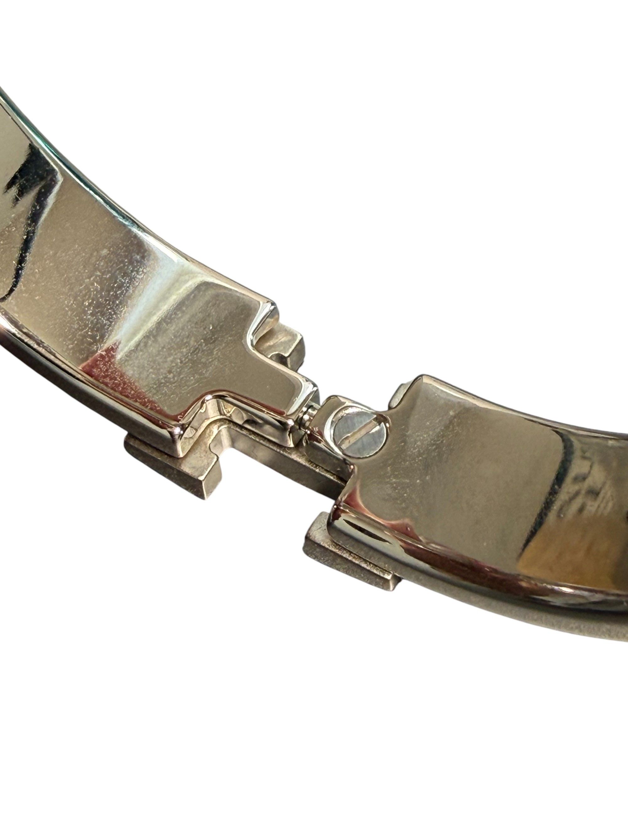 Hermes Hermes Clic Clac H Bracelet Enamel Navy Blue & Silver Small Size ONE SIZE - 8 Thumbnail