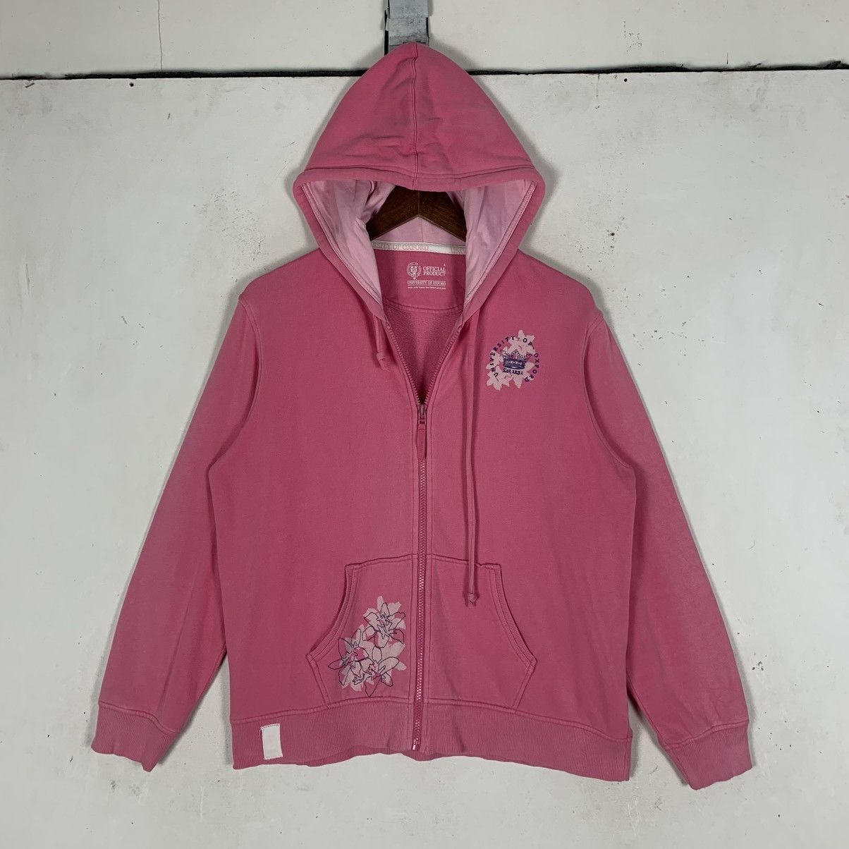 Vintage official University of Oxford pink hooded sweatshirt. Size M / US 6-8 / IT 42-44 - 2 Thumbnail