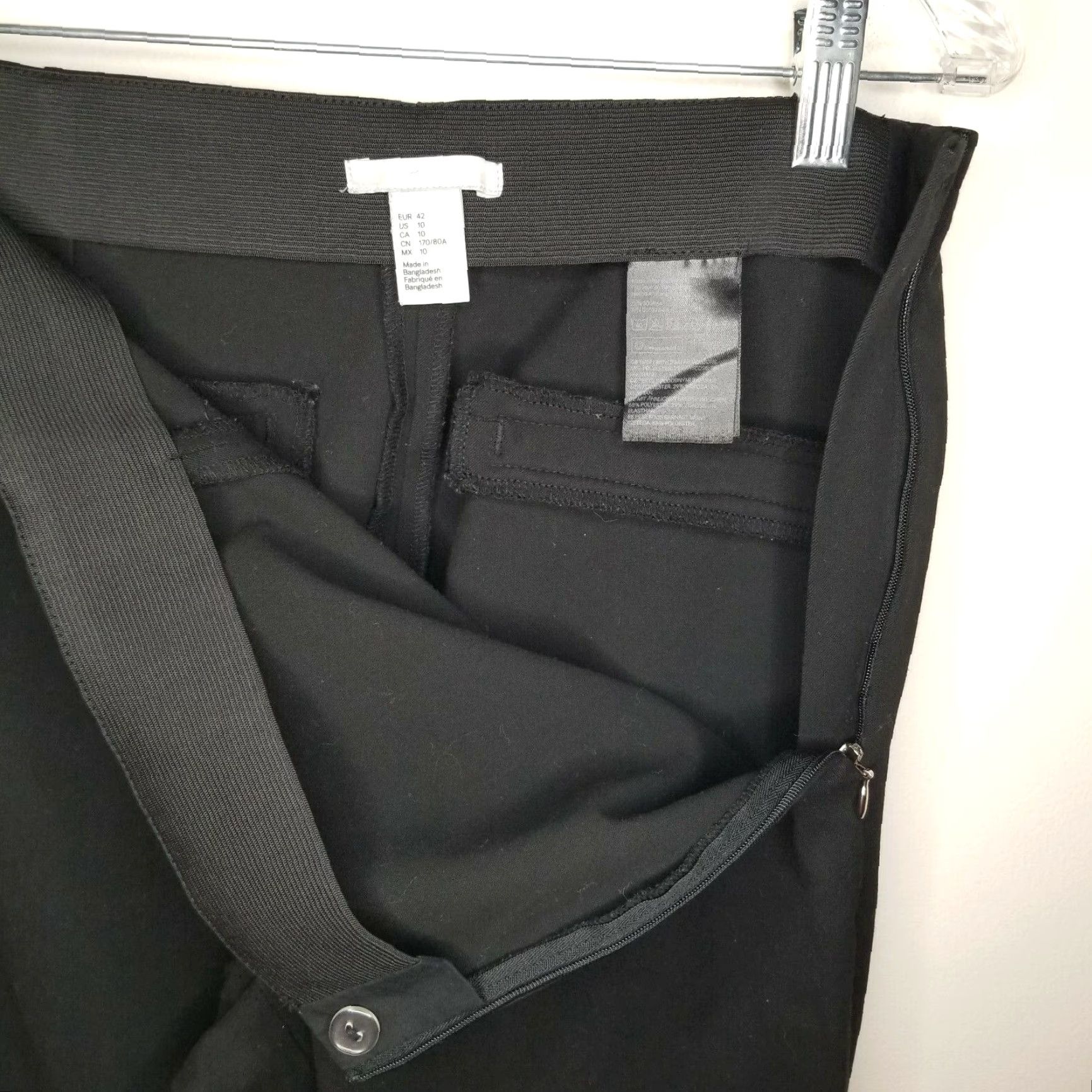 H&M H&M Womens Dress Pants Zip Black Size 10 Women Size 32" / US 10 / IT 46 - 3 Thumbnail