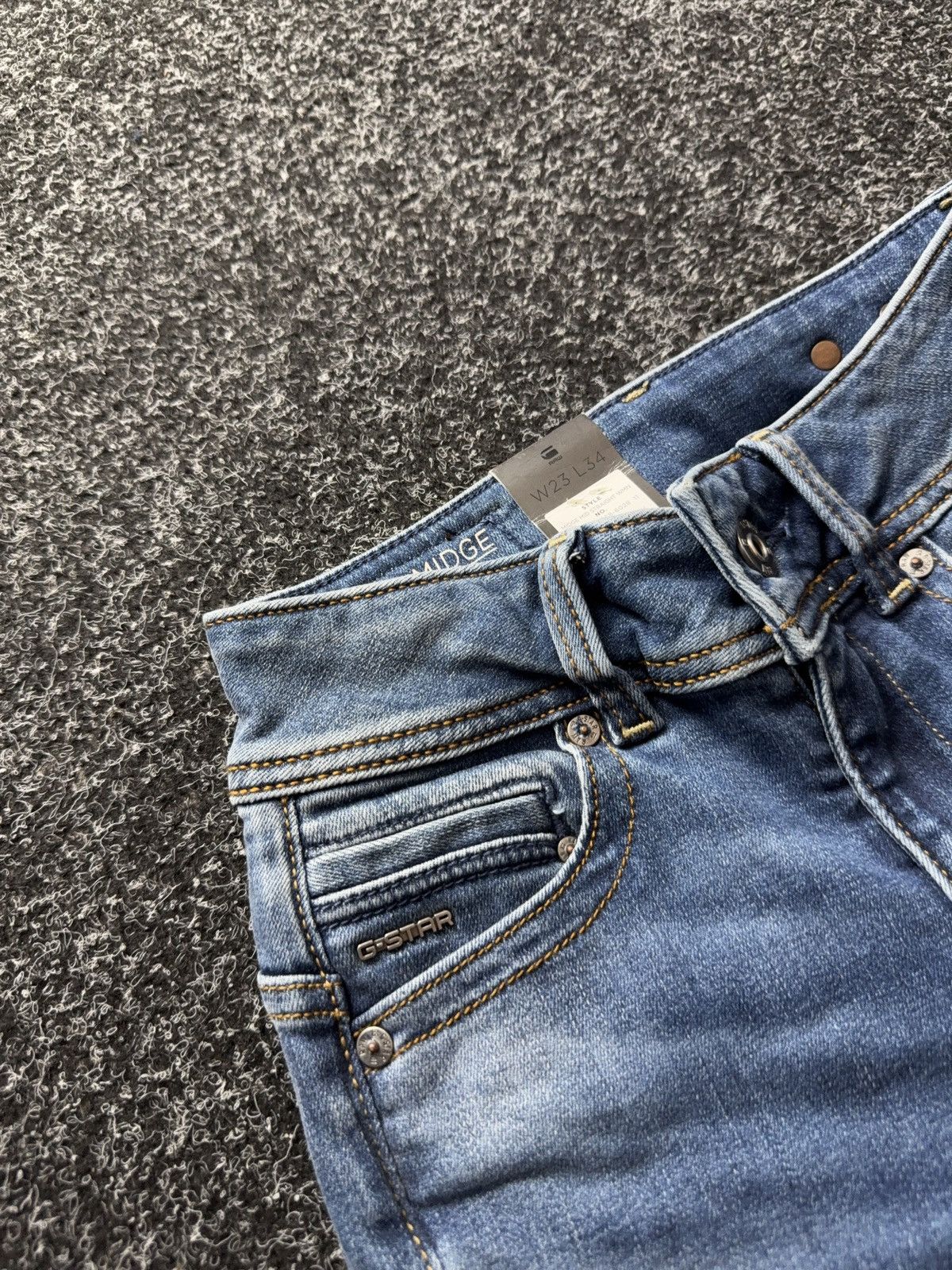 G-Star NWT 00s G-Star RAW Midge Mid Straight Jeans Blue W23 Y2K Size 23" - 8 Thumbnail