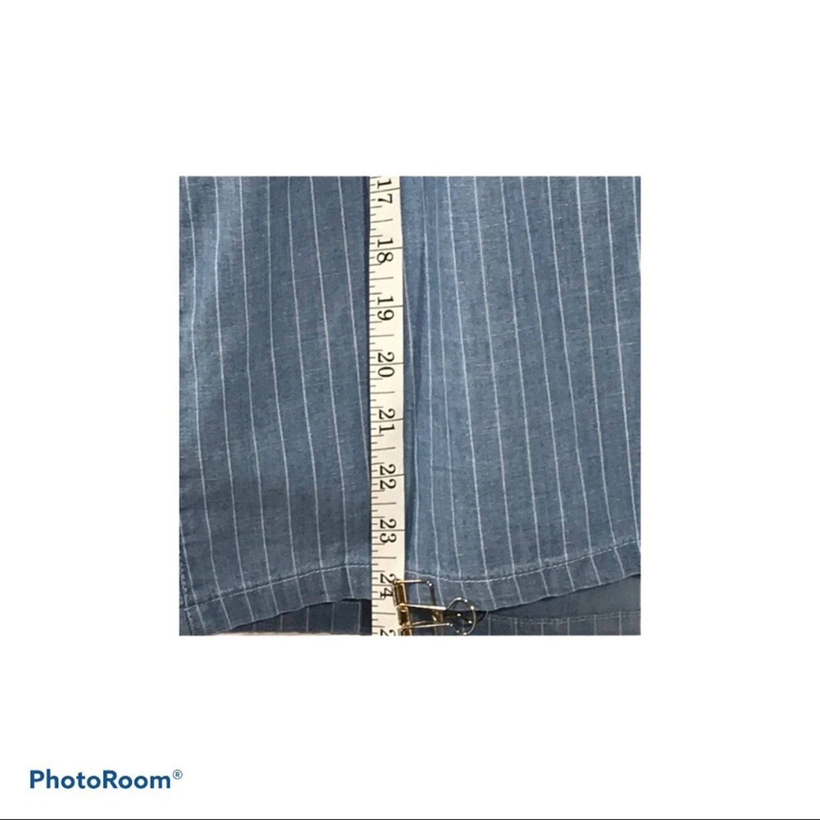 Topshop TOPSHOP Blue Striped High Low Wrap Dress 10 Size L / US 10 / IT 46 - 8 Thumbnail