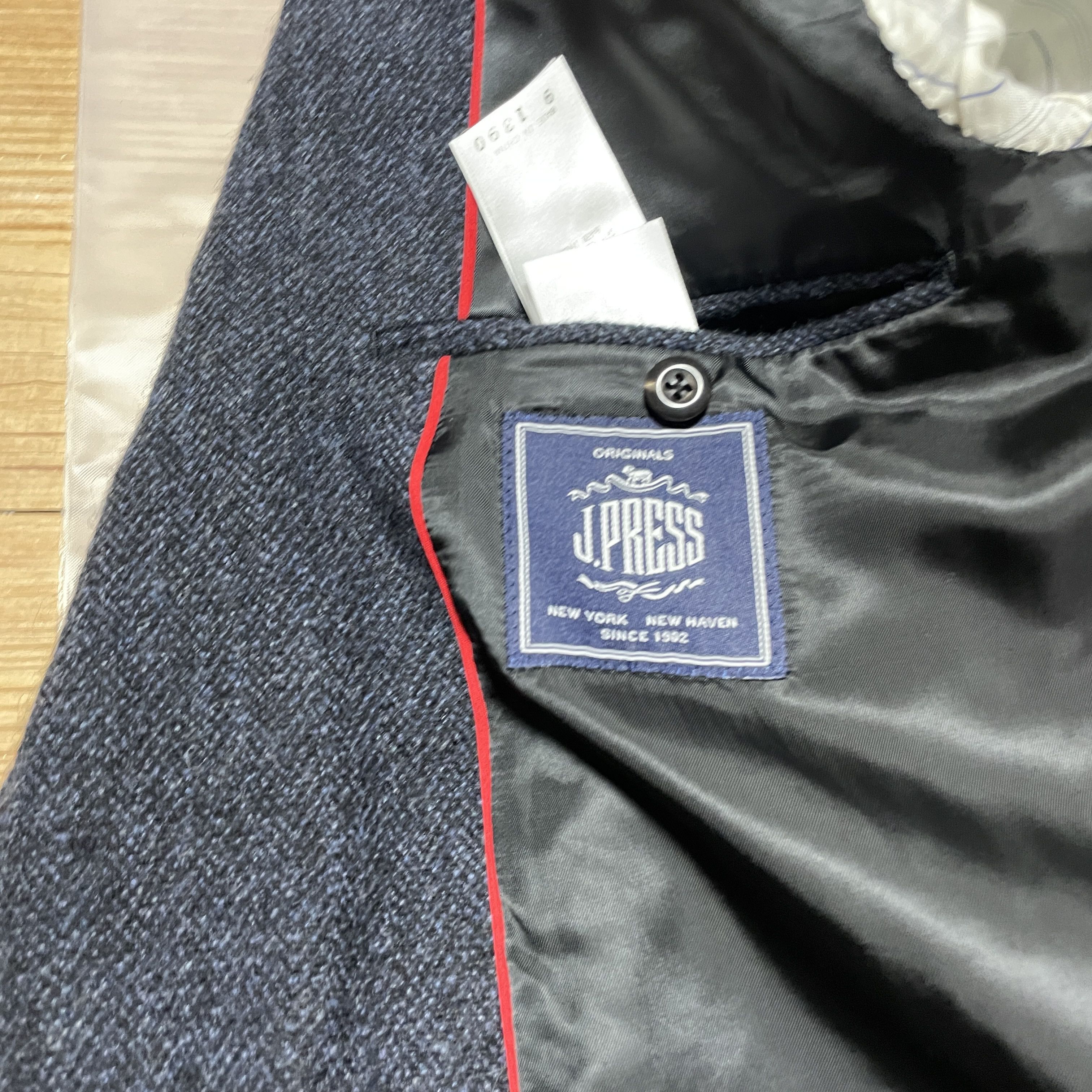 J. Press J.Press Lovat Tweed herringbone Navy 3 piece suit L-XL Size 40L - 19 Thumbnail