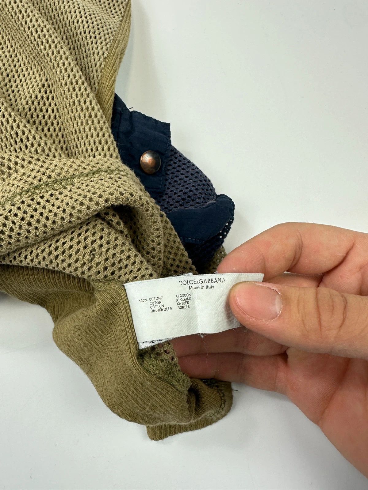 Dolce & Gabbana Dolce & Gabbana SS2003 Khaki Cargo Pocket Mesh Tank Top Size US S / EU 44-46 / 1 - 8 Thumbnail
