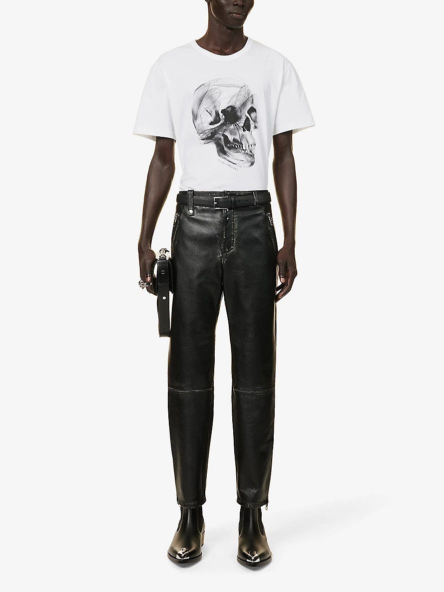 Alexander McQueen o1w1db10725 Dragonfly Skull T-Shirt in White Size US XXL / EU 58 / 5 - 5 Thumbnail