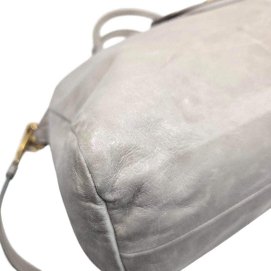 Prada Prada - Saffiano Handbag Gray Leather Gold Hardware Shoulder Size ONE SIZE - 8 Thumbnail