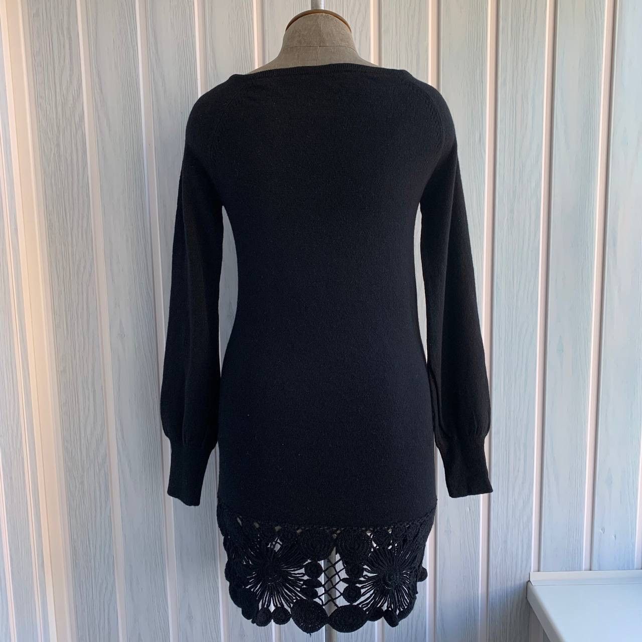 RED Valentino Red Valentino Black Wool & Cashmere Blend Knit A-Line Dress Size M / US 6-8 / IT 42-44 - 5 Thumbnail
