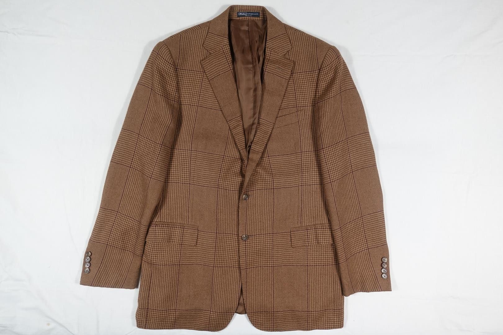 Polo Ralph Lauren Polo Ralph Lauren Blazer Jacket Herringbone Brown Wool 42L Size 42L - 1 Thumbnail