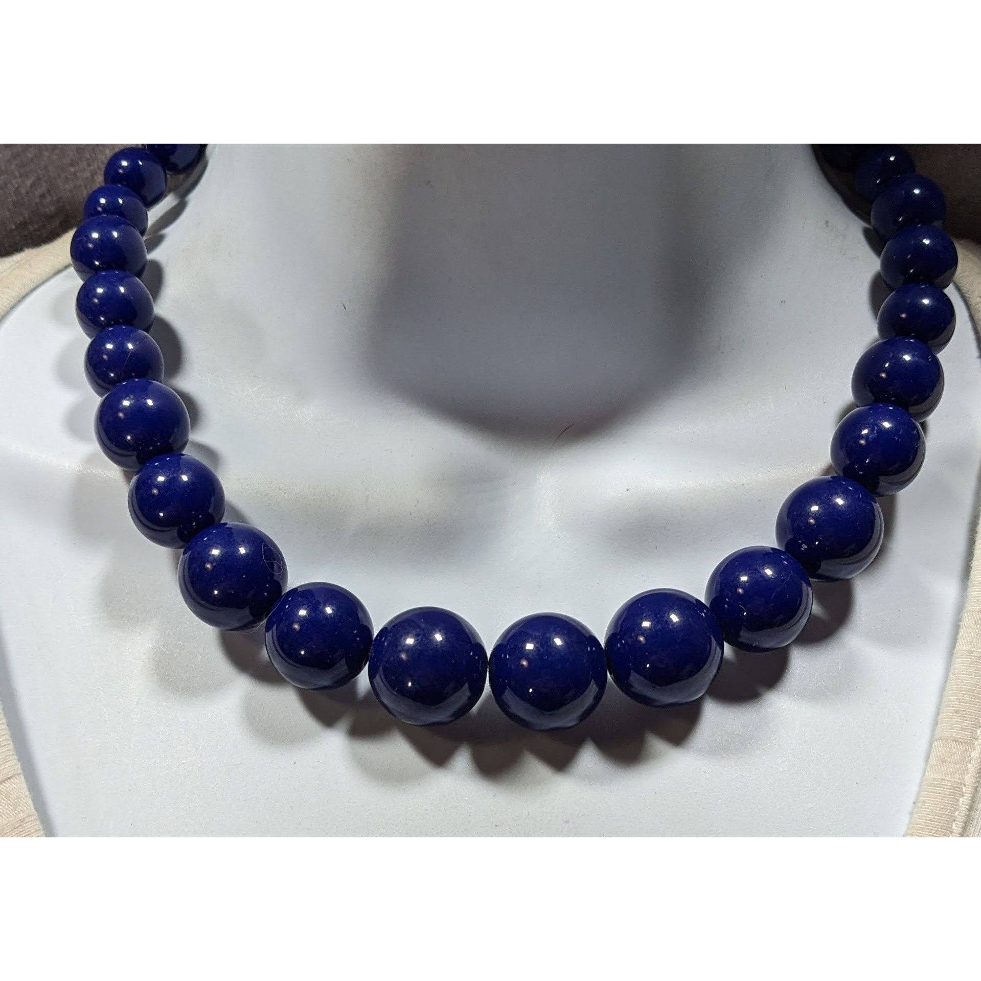 Other Retro Blue Beaded Necklace With Adjustable Chain Clasp Size ONE SIZE - 2 Thumbnail
