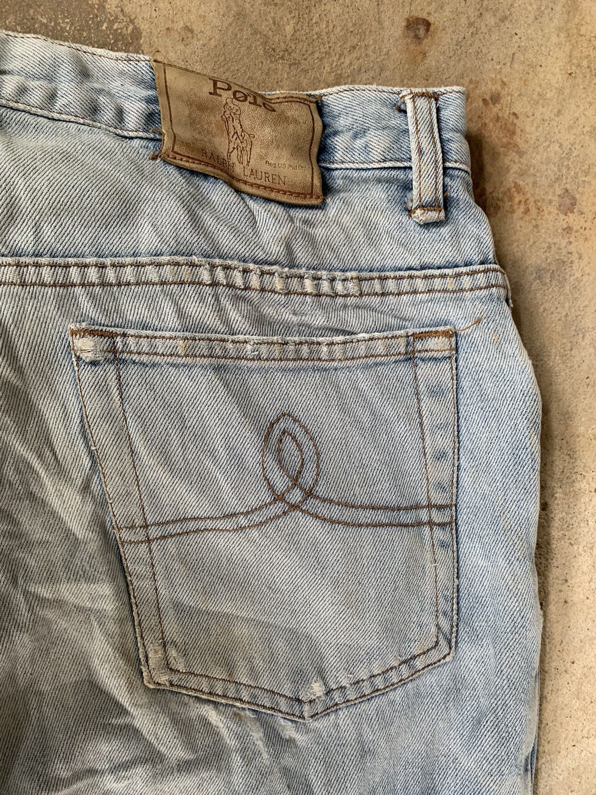 Polo Ralph Lauren × RRL Ralph Lauren × Vintage Vintage‼️Polo Ralph Lauren zip Talon 42 Distressed Denim Size US 31 - 6 Thumbnail