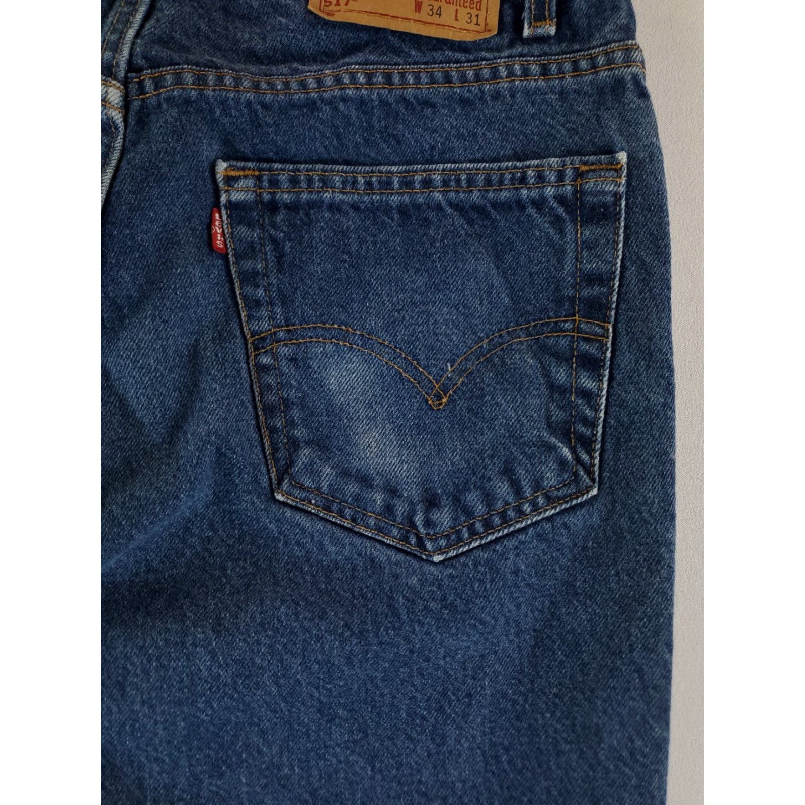 Levi's VINTAGE Levi's 517 Jeans Bootcut Men 34x31 Whiskering Blue 90s 33 Inseam Mens Blue Jeans 517 VTG 90s Commodity Size US 33 - 3 Thumbnail