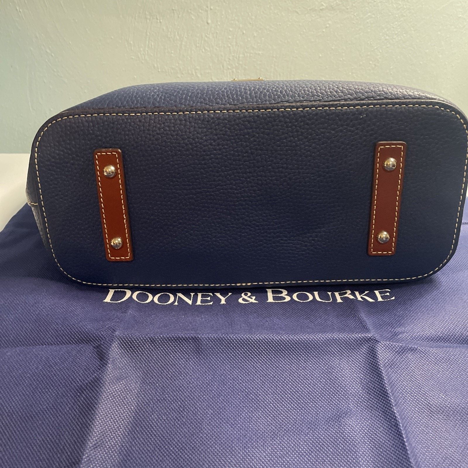 Dooney & Bourke Dooney & Bourke Pebble Grain Brenna Leather in Blue/Brown Size ONE SIZE - 7 Thumbnail