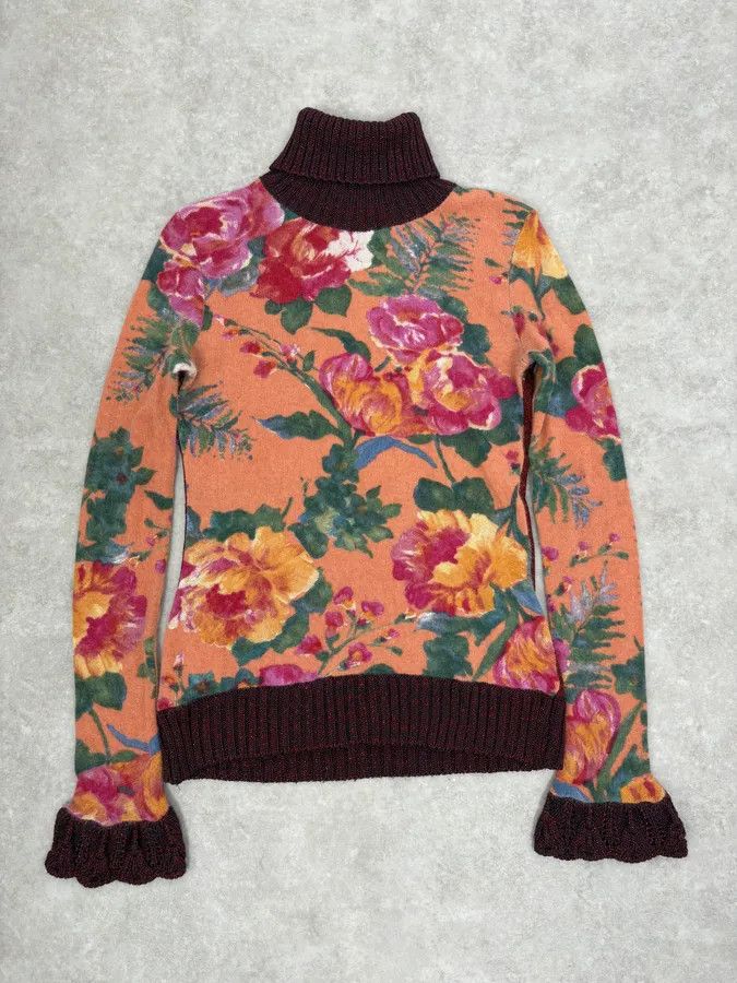 Dolce & Gabbana 1990s Dolce & Gabbana Floral Turtleneck Size S / US 4 / IT 40 - 1 Thumbnail