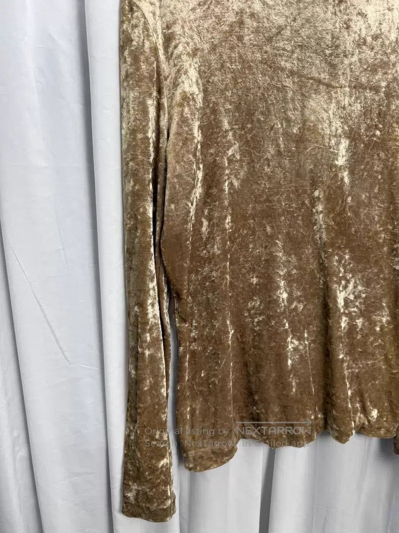 Issey Miyake Issey Miyake Champagne velvet burnout blouse with textured Size M / US 6-8 / IT 42-44 - 2 Thumbnail