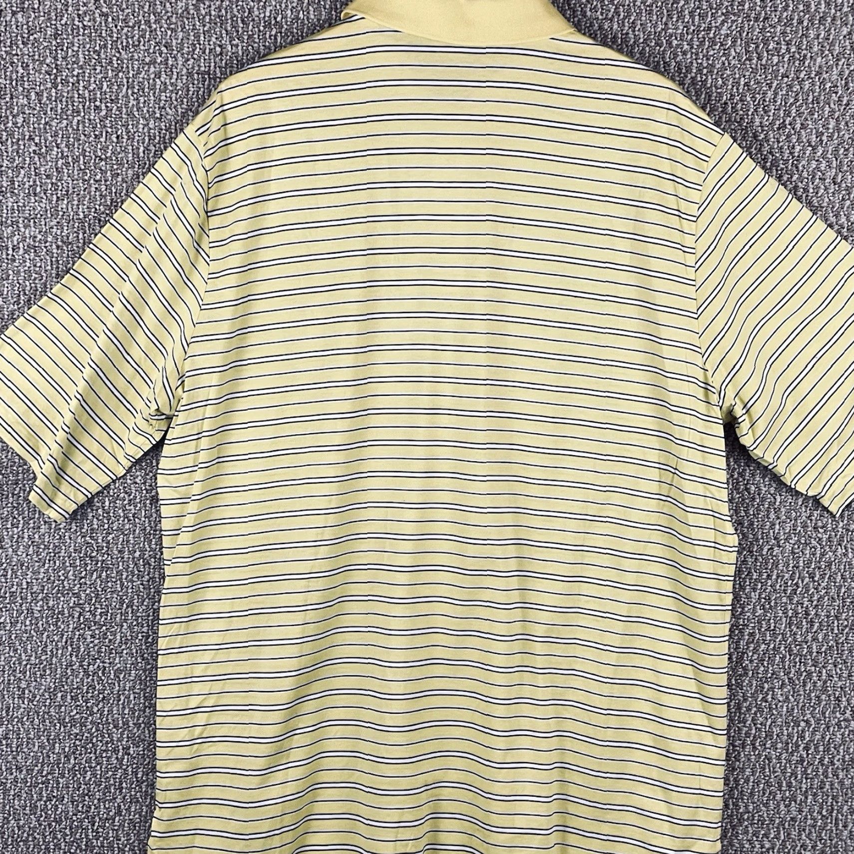 Polo Ralph Lauren VINTAGE Polo Ralph Lauren Shirt Mens XL Golf Fit Short Sleeve Pima Cotton Yellow Striped Logo Embroidered 100% Cotton USA Golf Size US XL / EU 56 / 4 - 3 Thumbnail