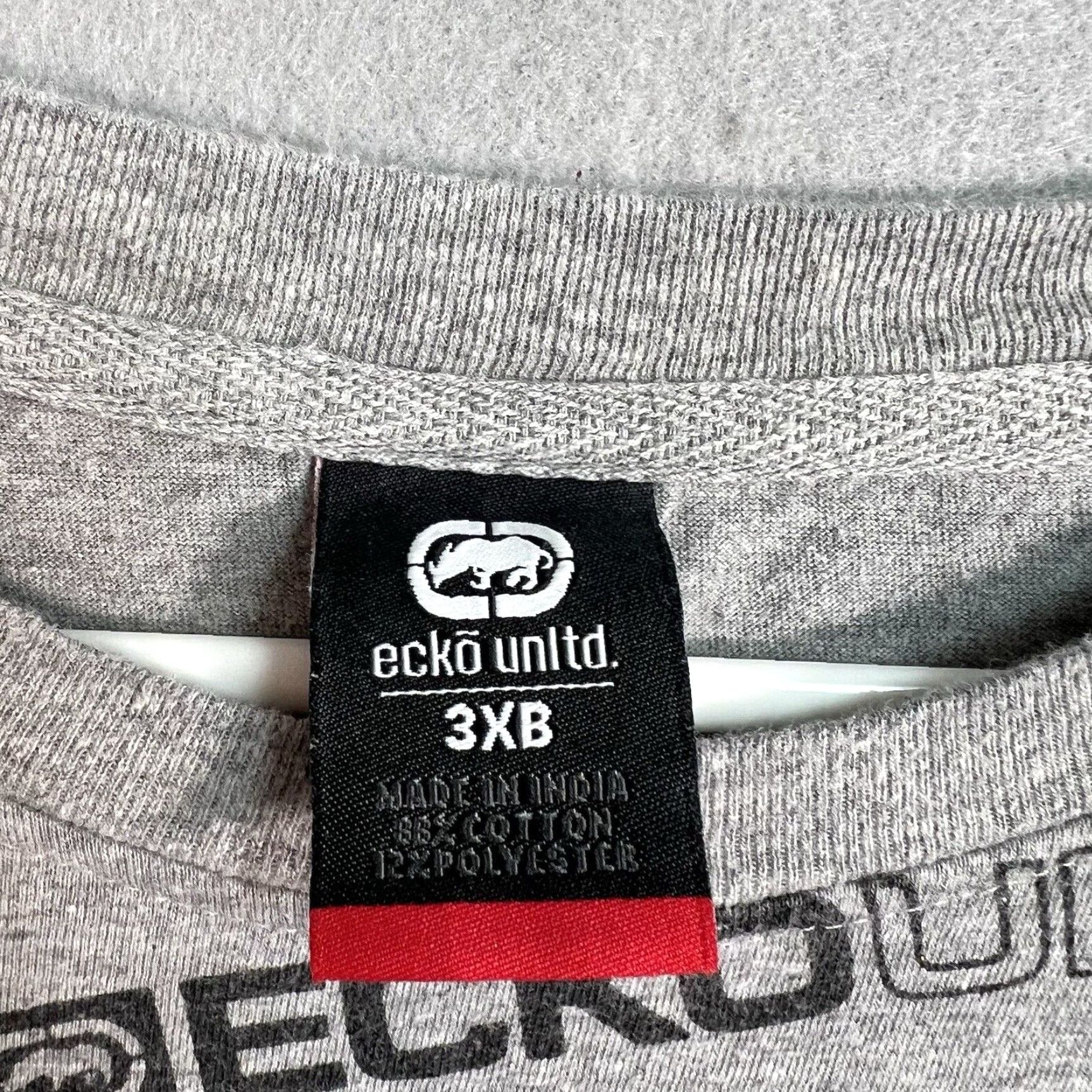 Vintage VINTAGE Ecko Unlimited T Shirt Gray Mens Big 3X 2000s Y2K All Over Print Graphic Tee Shirt Size US XXL / EU 58 / 5 - 6 Thumbnail