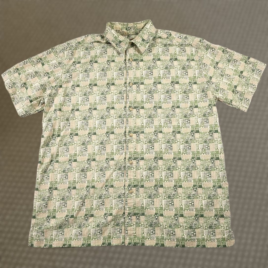 Vintage VINTAGE St. John's Bay Shirt Mens XL Green Aztec Tribal Button Up Short Sleeve Pocket Shirt Size US XL / EU 56 / 4 - 1 Thumbnail