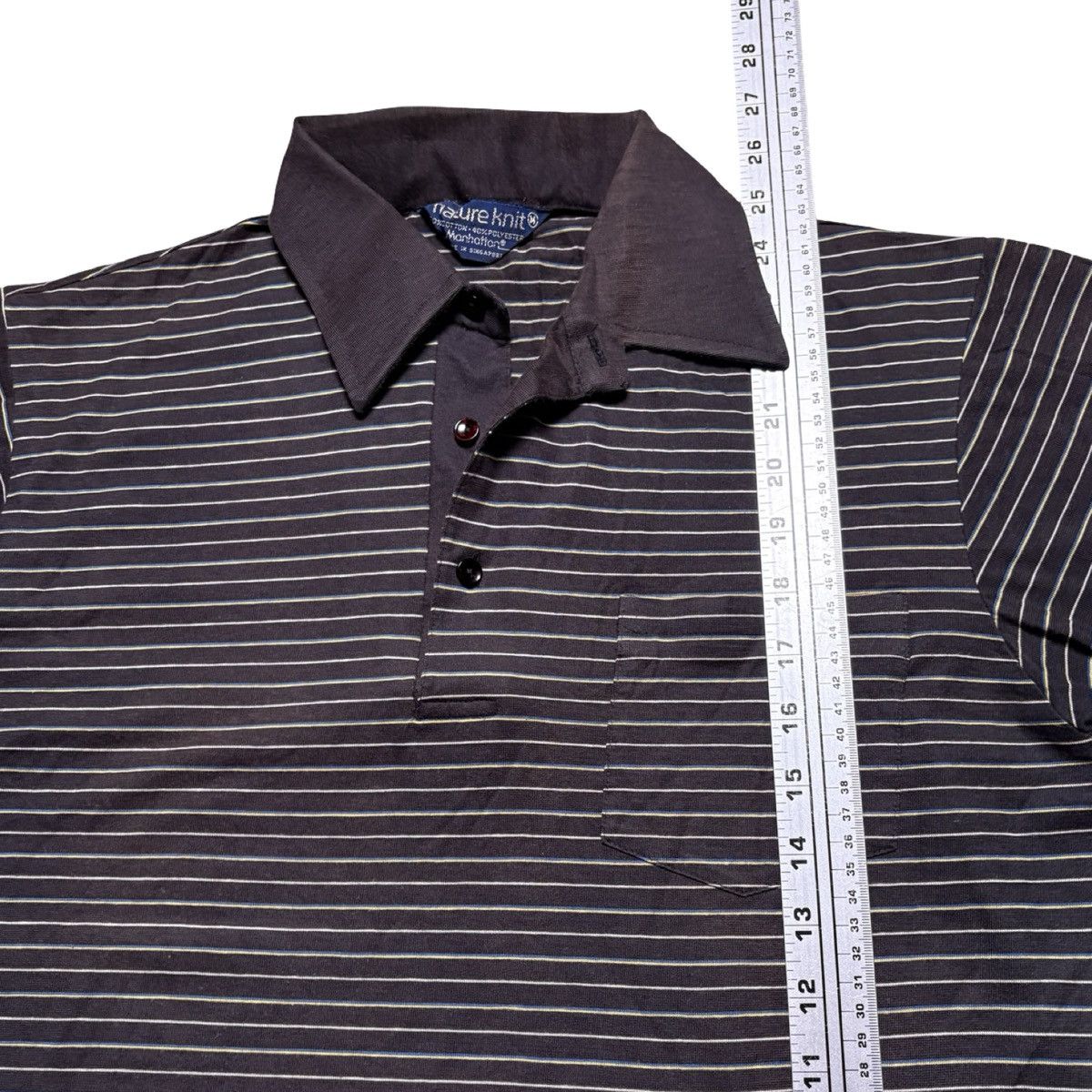Other Vintage 60s Manhattan Nature Knit Polo Shirt Faded Black M Size US M / EU 48-50 / 2 - 5 Thumbnail