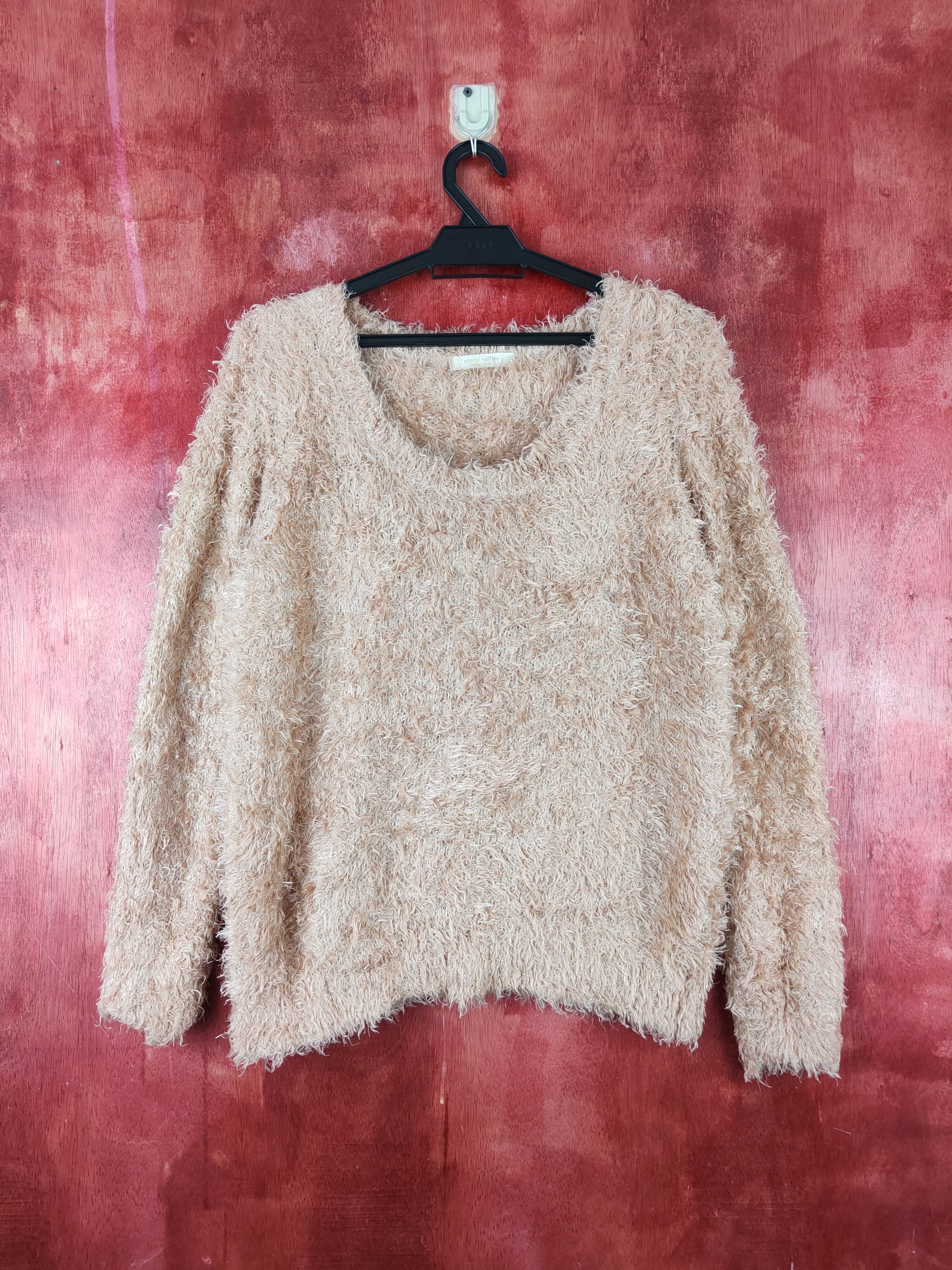 image of Bare Knitwear x Vintage Chocol Raffine Robe Peach Fur Mohair Knitwear S1917, Women's (Size Medium)