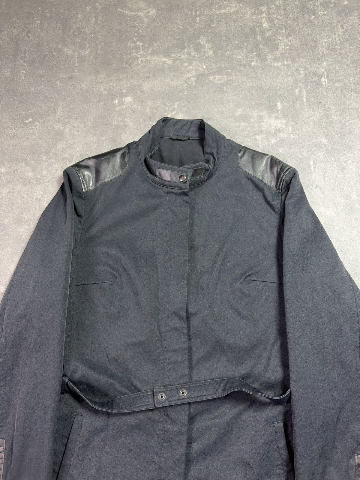 Neil Barrett 90s Neil Barrett Moto Belted Racing Coat 48 50 Leather Patch Size US L / EU 52-54 / 3 - 9 Thumbnail