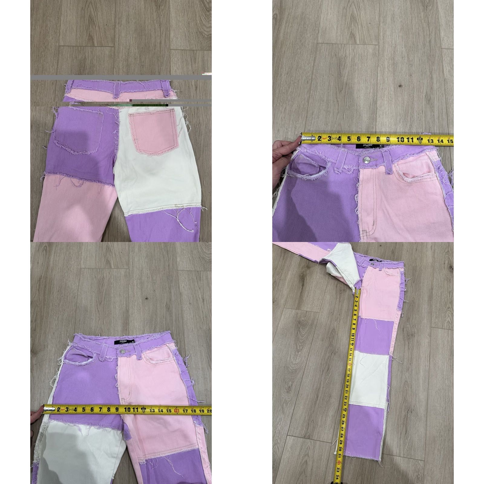 Jaded London NWT Jaded London Womens Jeans 25x31 Patchwork Boyfriend Denim Frayed Bottom Multicolor 25x31 Size 42" / US 20 - 9 Thumbnail