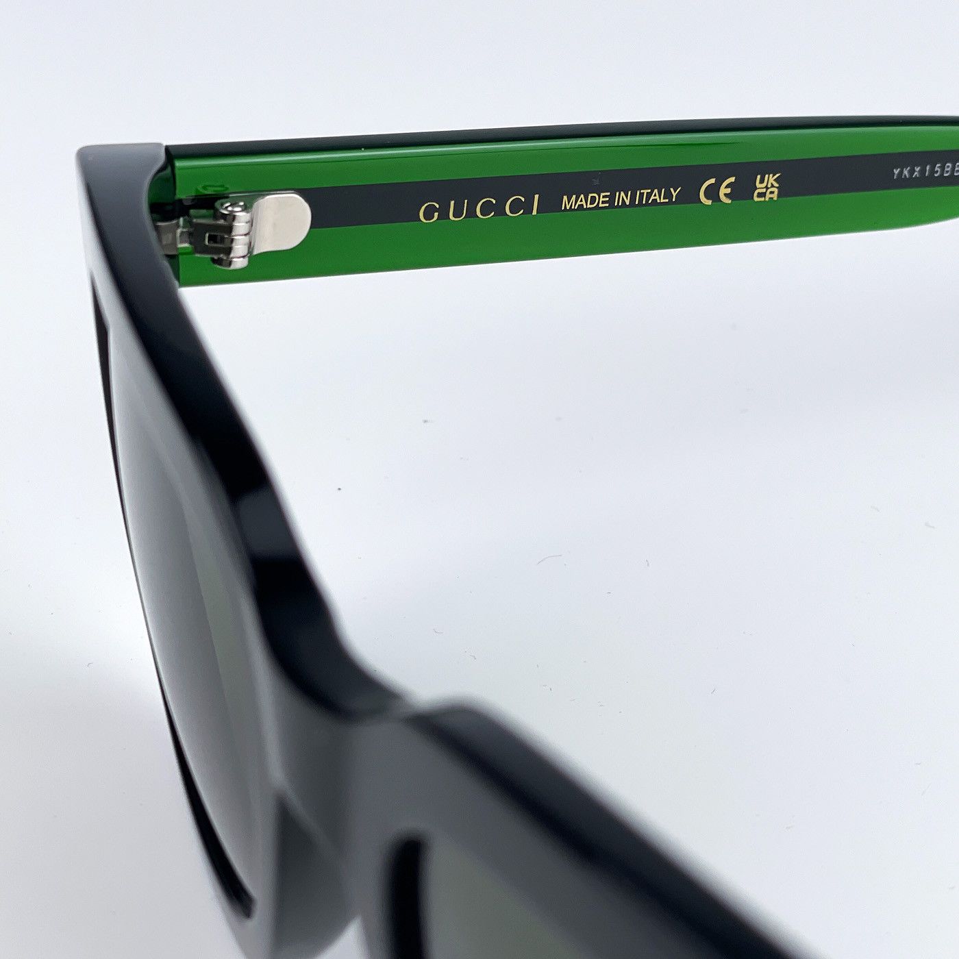 Gucci Gucci Men Sunglasses Black Green Square GG0001SN 002 NEW Size ONE SIZE - 7 Thumbnail