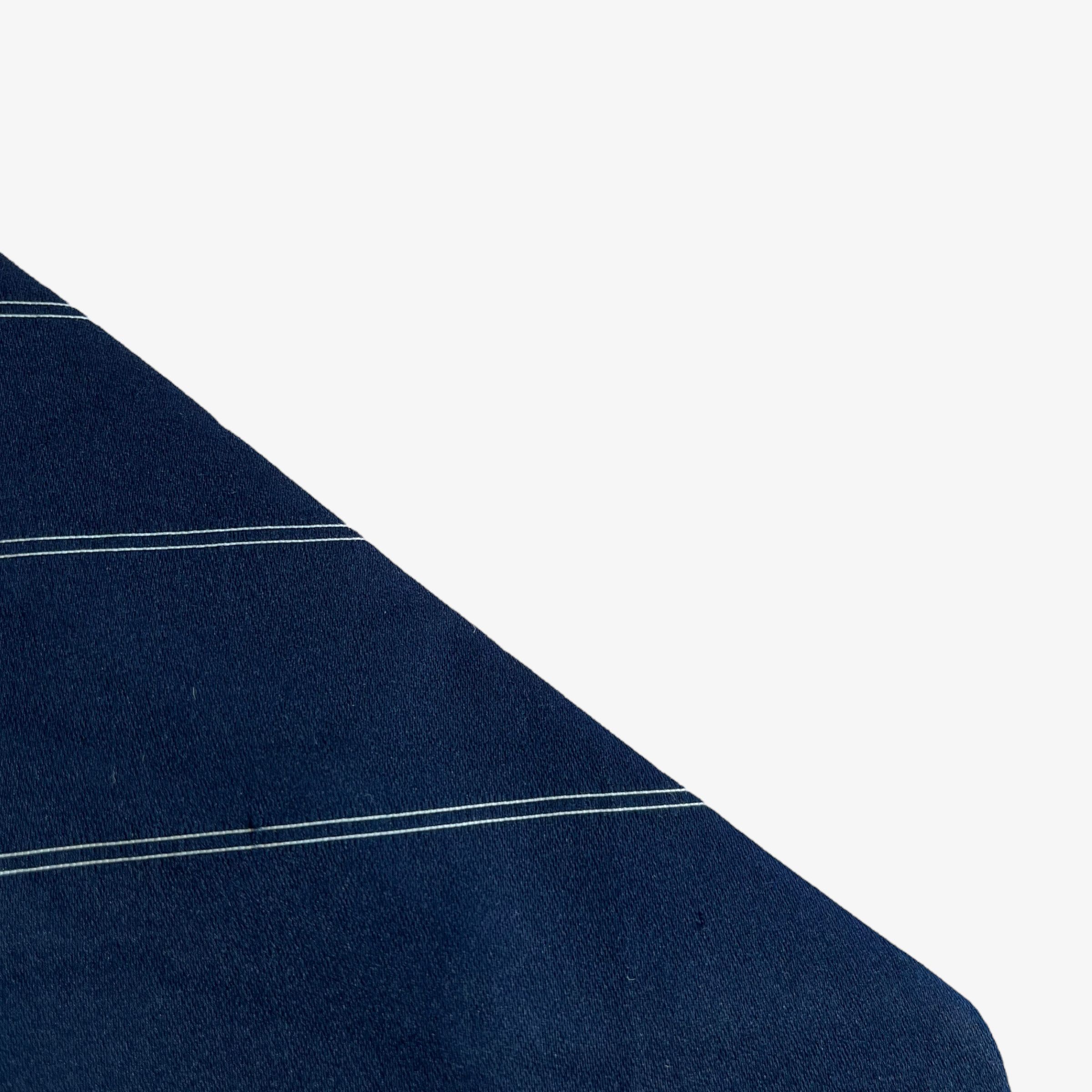 Oscar De La Renta Vintage 90s Oscar De La Renta Navy & White Striped Silk Tie Size ONE SIZE - 4 Thumbnail