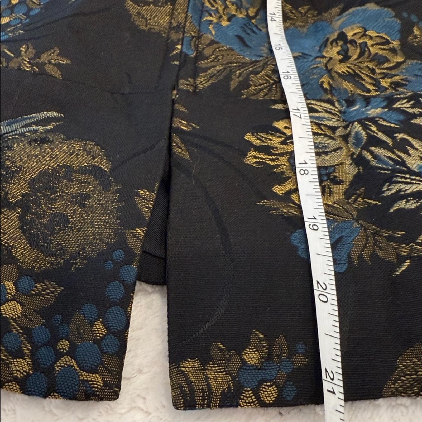 Jones New York Jones New York Black Blue Gold Floral Zip Jacket SZ 10P Size L / US 10 / IT 46 - 11 Thumbnail