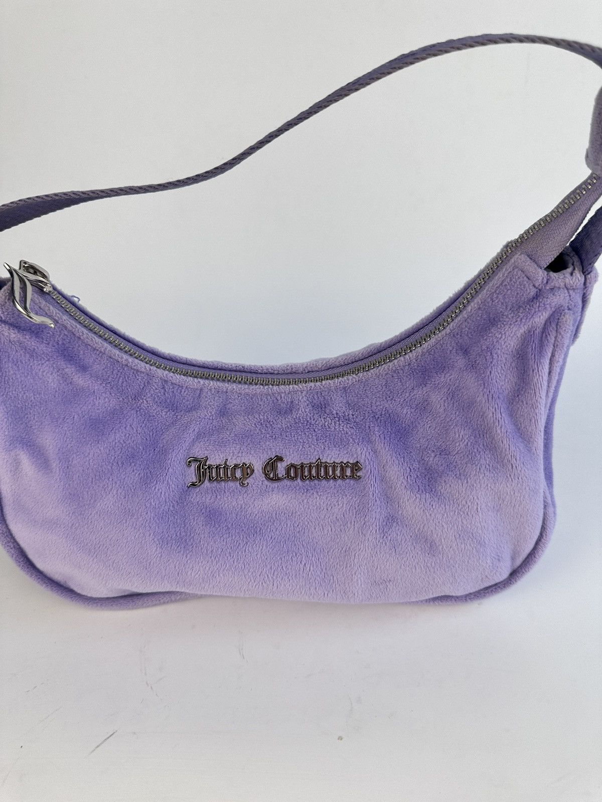 Juicy Couture Juicy Couture Purple Velour Baguette Shoulder Bag Y2K Velvet Size ONE SIZE - 3 Thumbnail