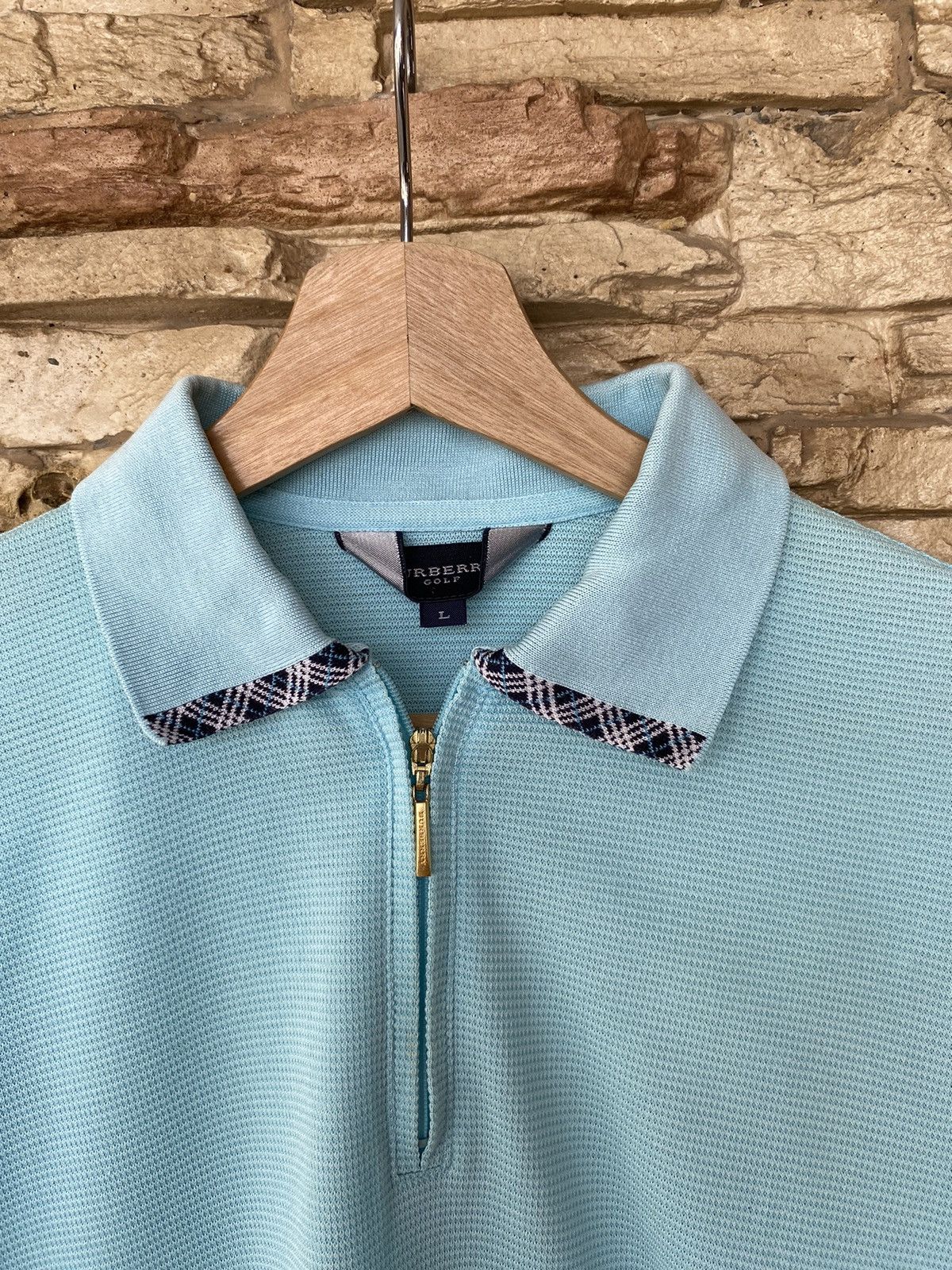Vintage Vintage Burberry Golf Halfzipper Polo Shirt Size US L / EU 52-54 / 3 - 4 Thumbnail