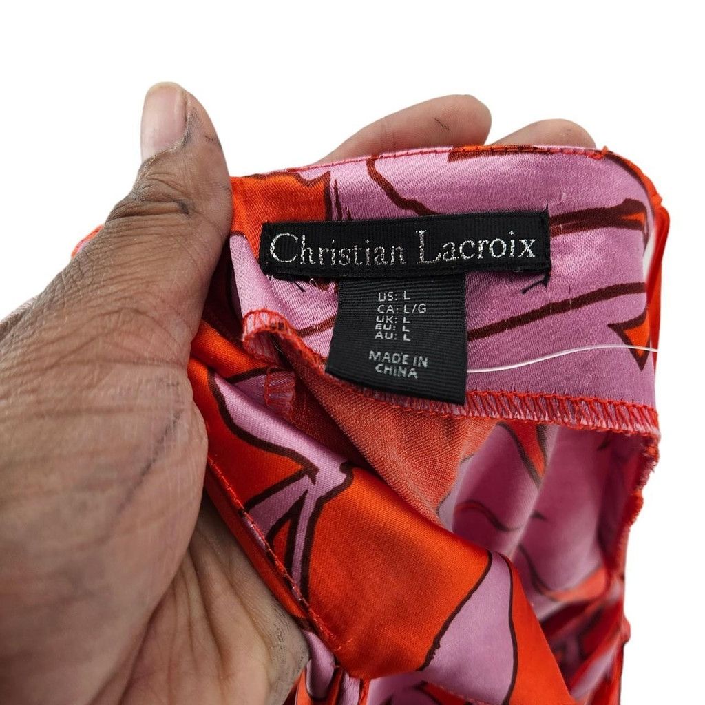 Christian Lacroix Christian Lacroix Floral Satin Shift Dress Size L / US 10 / IT 46 - 4 Thumbnail