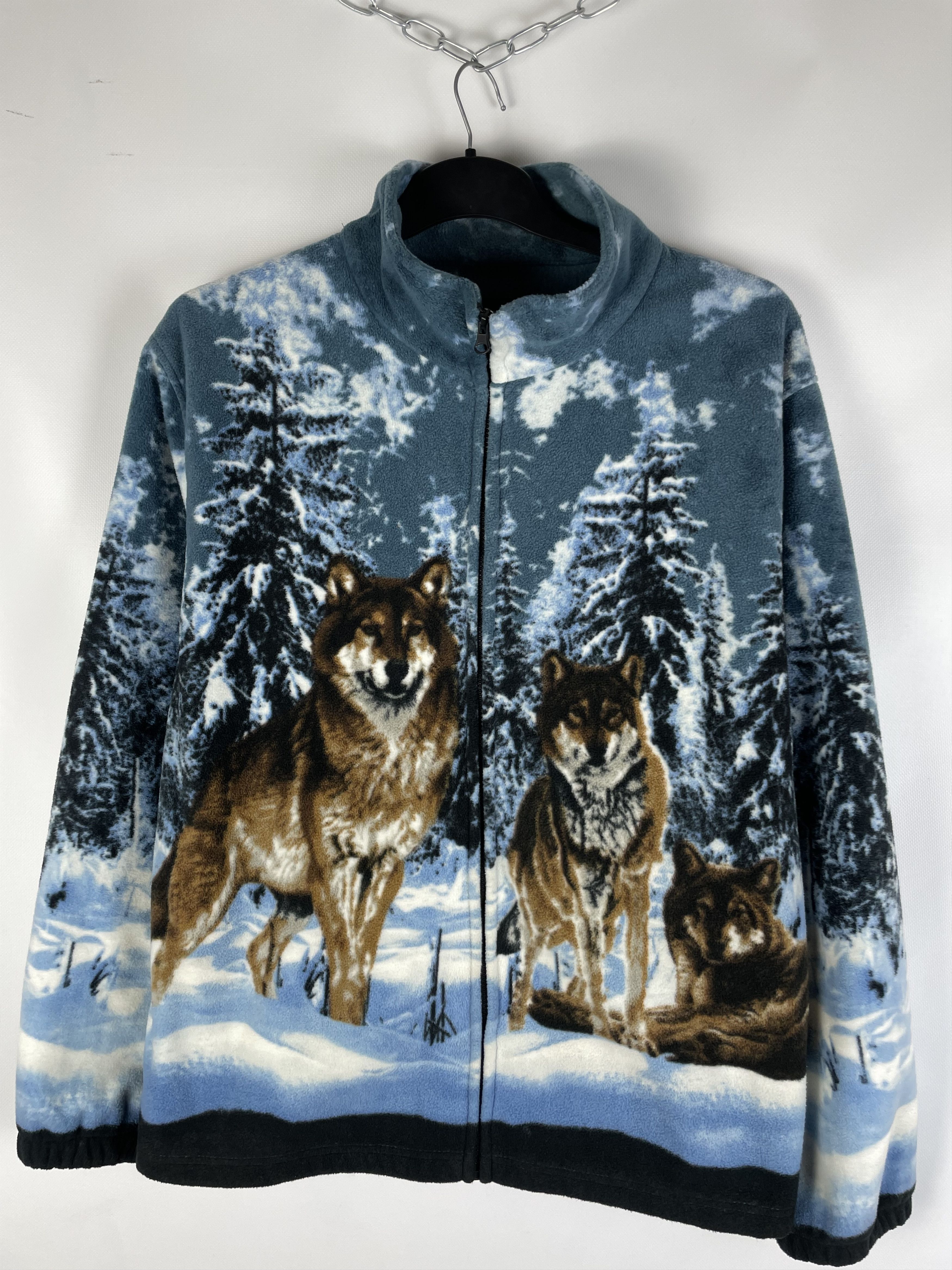 Vintage Vintage Animal Wolf Overprint Fleece Jacket Size US XXL / EU 58 / 5 - 3 Thumbnail