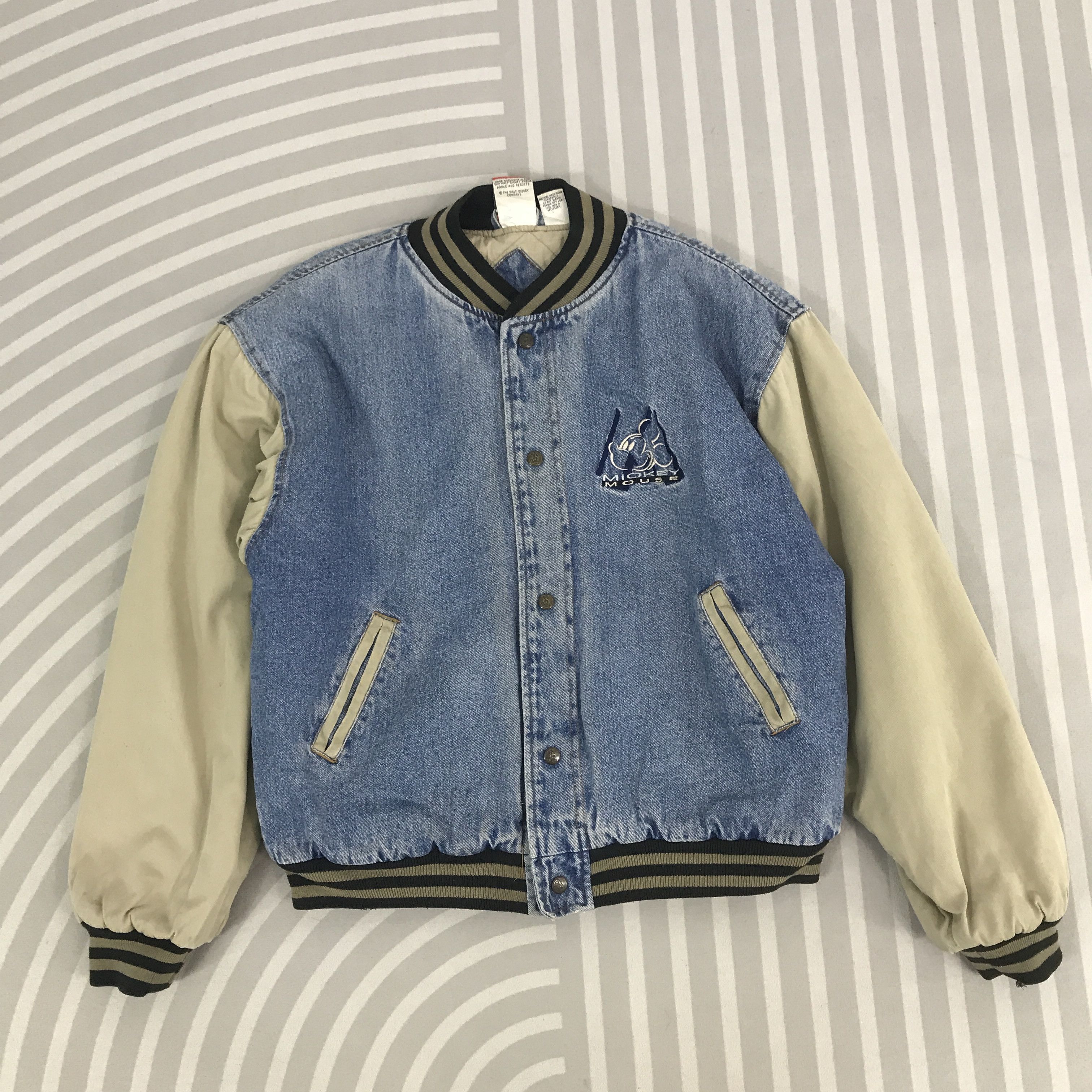 Japanese Brand × Mickey Inc × Vintage Mickey Mouse varsity design cotton snap Button up Jacket Size US L / EU 52-54 / 3 - 1 Thumbnail