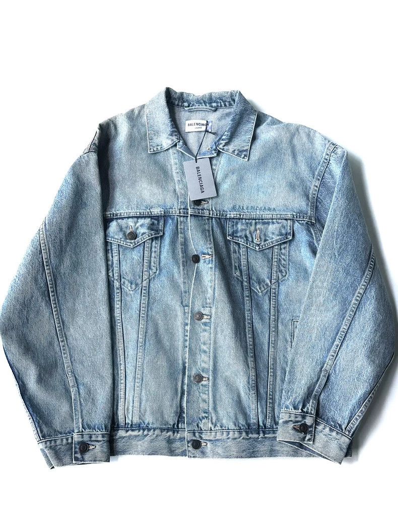Balenciaga Balenciaga Embroidered Logo Denim Jacket Size US XS / EU 42 / 0 - 1 Thumbnail