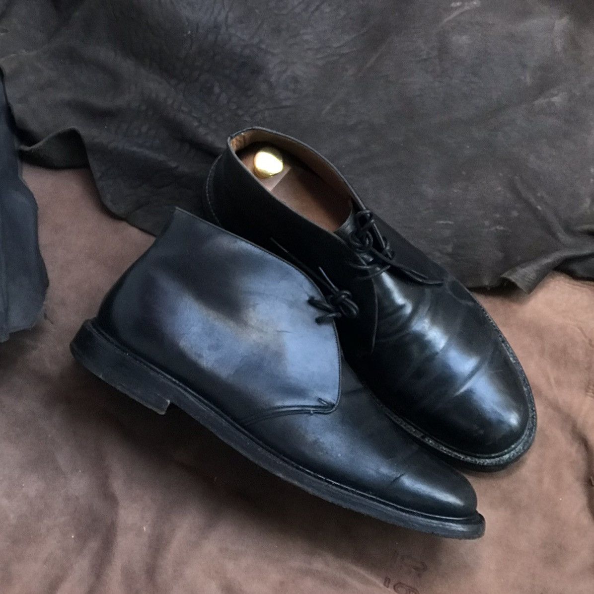 Church's CHURCHS MADE IN ENGLAND CUSTOM GRADE BLACK SMOOTH LEATHER Size US 10.5 / EU 43-44 - 3 Thumbnail