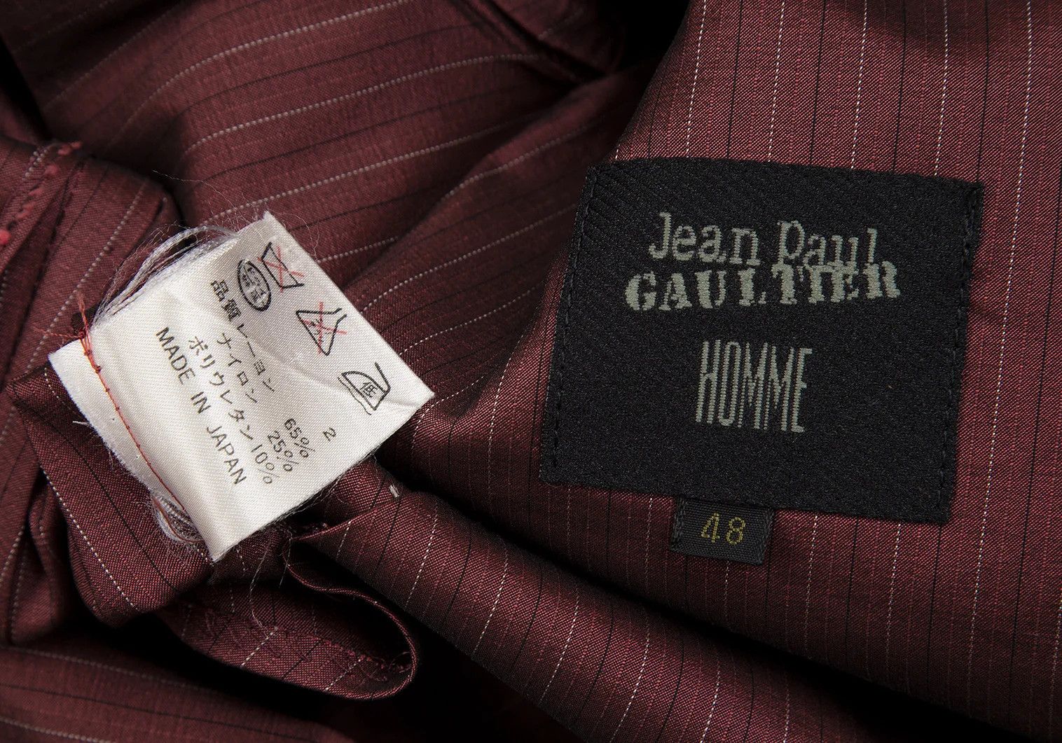 Jean Paul Gaultier Stretch Stripe Power Shoulder Jacket in Red Size 48 Size US M / EU 48-50 / 2 - 15 Thumbnail