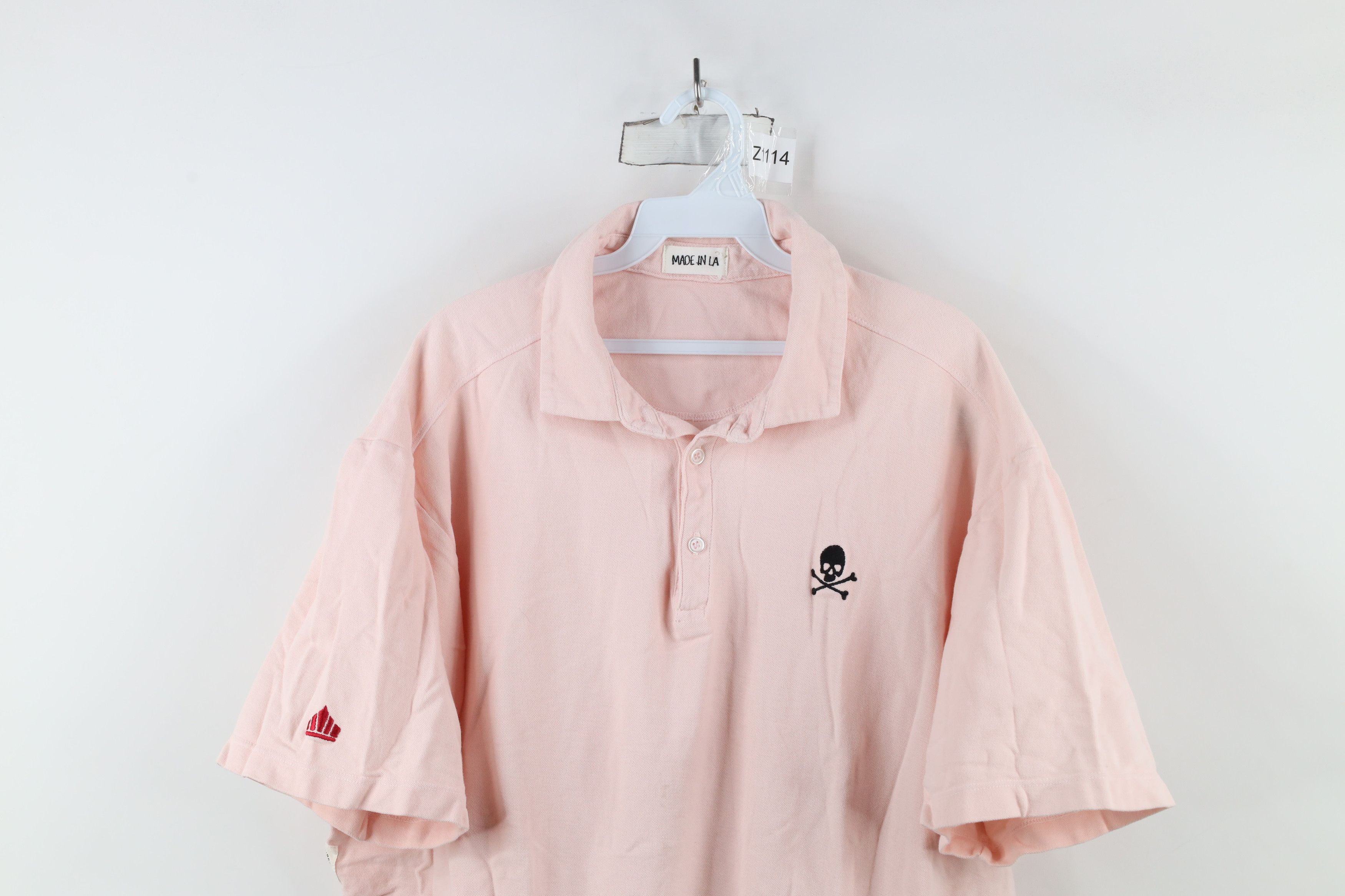 Vintage Sport of Kings SOKFY Skull Crossbones Polo Shirt Pink USA Size US XXL / EU 58 / 5 - 2 Thumbnail