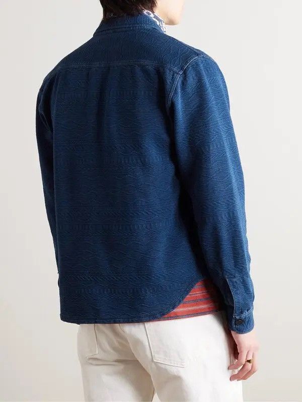 RRL Ralph Lauren RRL GUERNSEY-PATTERNED JACQUARD WORKSHIRT INDIGO Size US M / EU 48-50 / 2 - 4 Thumbnail