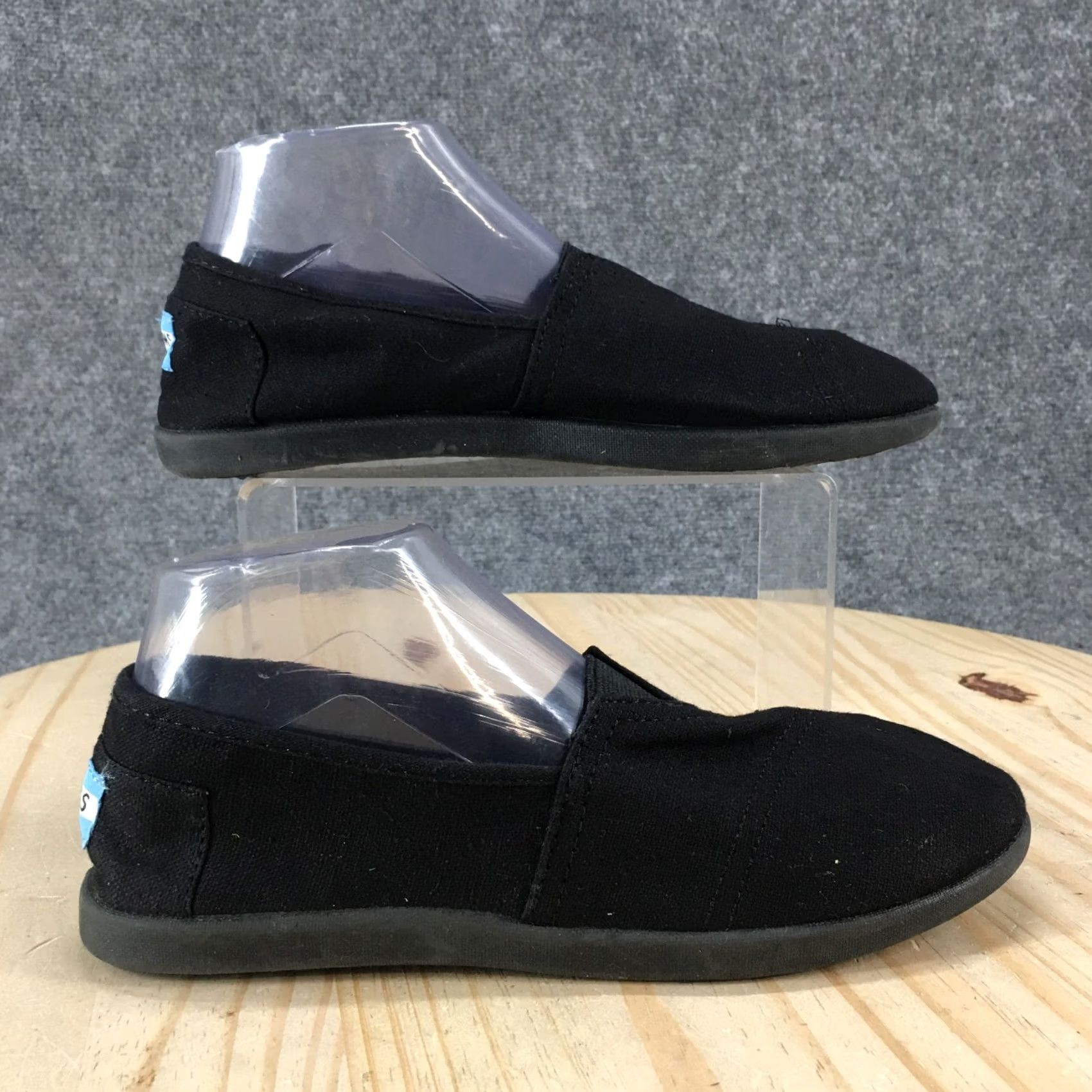 Toms TOMS Shoes Womens 9.5 Mens 8 Slip On Black Canvas Casual Comfort Low Top Flats - Casual Shoes - Black Canvas Slip-On - Womens Mens - TOMS Size L / US 10 / IT 46 - 2 Thumbnail