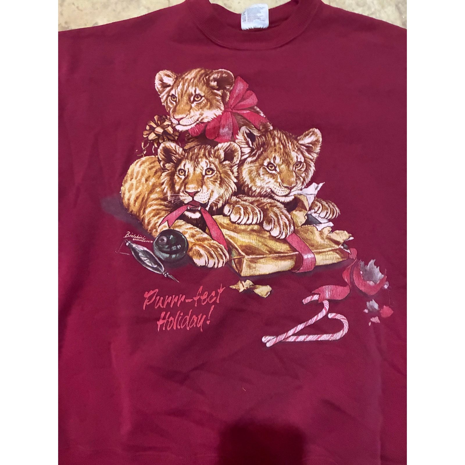 Hanes Vintage Tigers Christmas Holiday Sweatshirt XL Hanes Red Size US XL / EU 56 / 4 - 2 Thumbnail