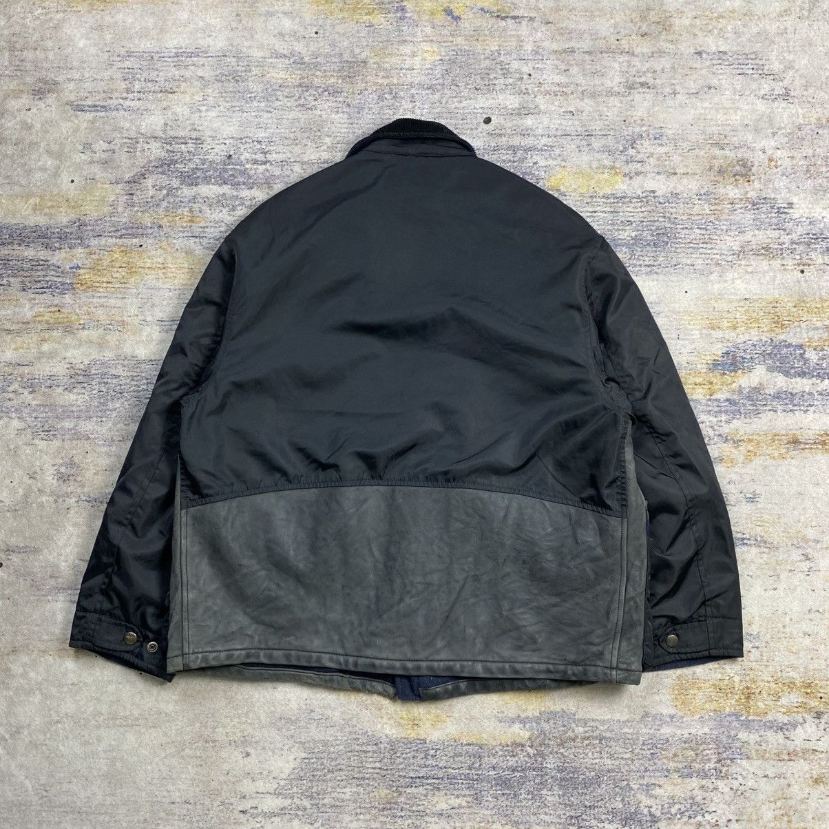 Nigel Cabourn Vintage Archive Nigel Cabourn leather jacket mix nylon Size US XL / EU 56 / 4 - 2 Thumbnail