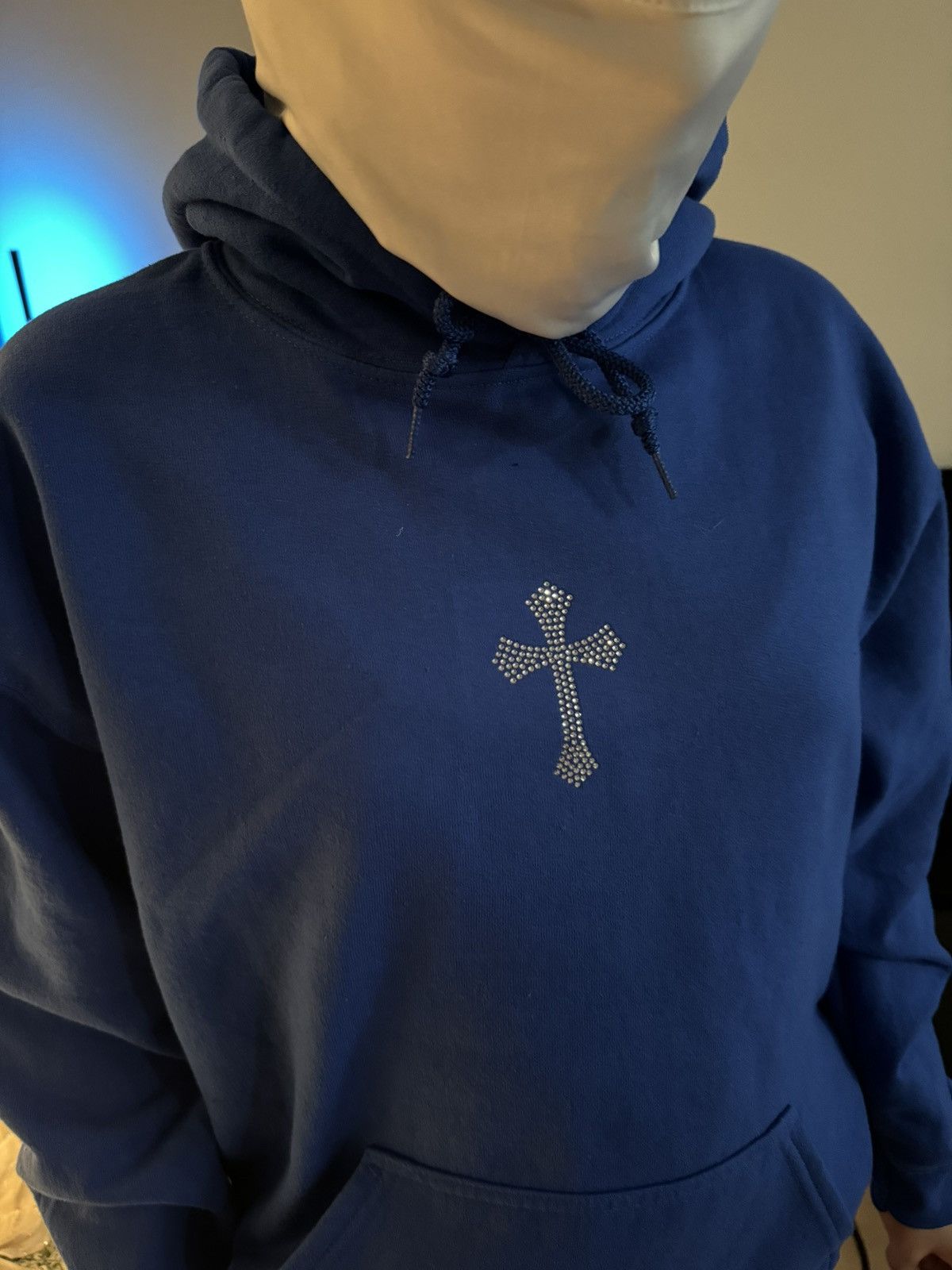Vintage Rhinestones Cross Vintage Hoodie Size US XXL / EU 58 / 5 - 5 Thumbnail