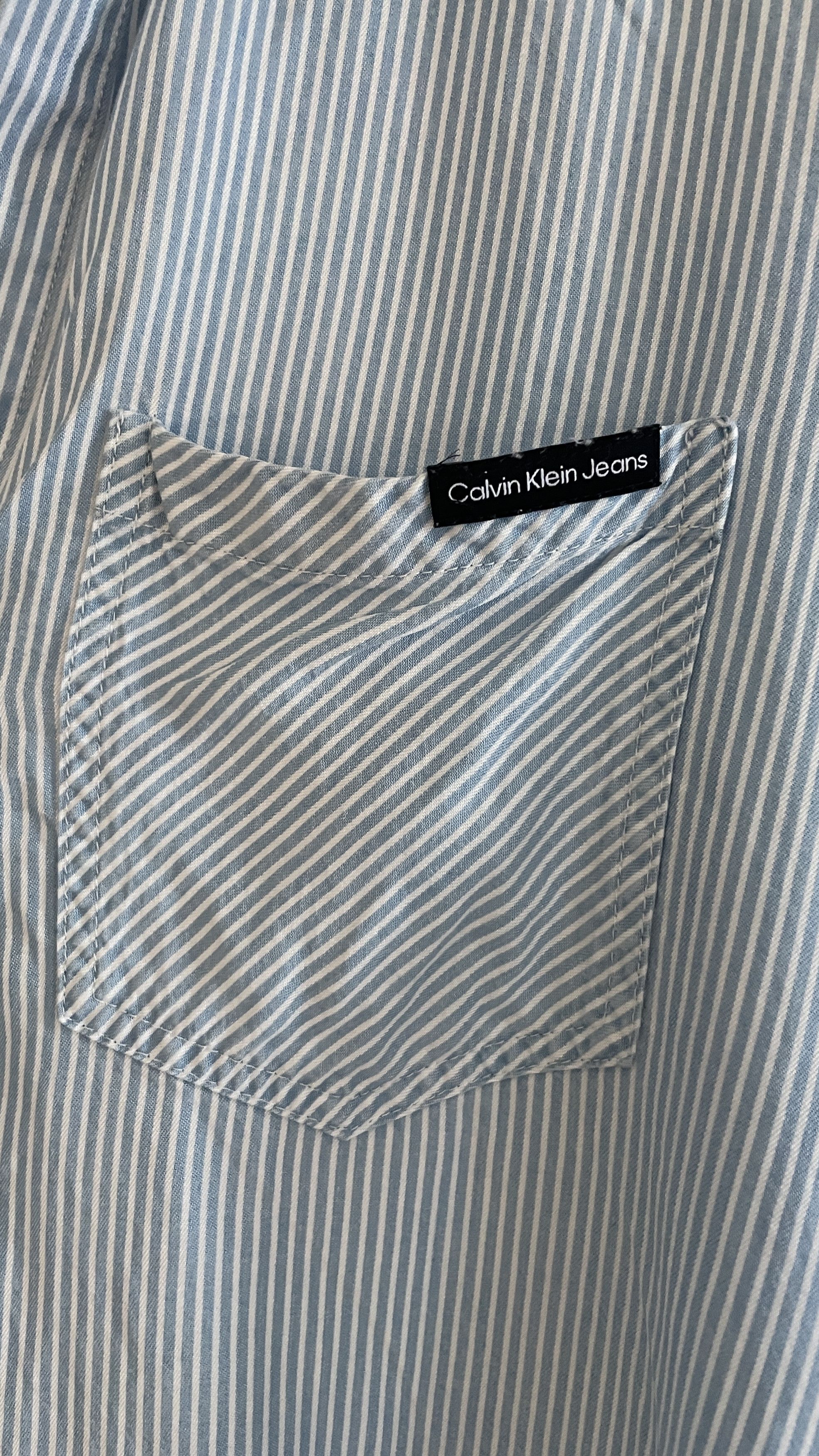 Calvin Klein BLUE AND WHITE BUTTON-UP SHIRT CALVIN KLEIN (M) Size M / US 6-8 / IT 42-44 - 2 Thumbnail