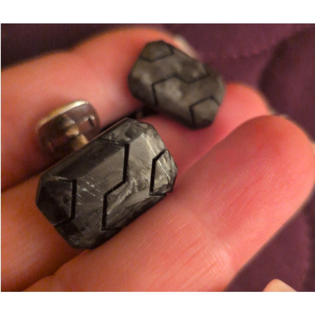 David Yurman David Yurman Black Carbon & 925 Sterling Silver Cufflinks Size ONE SIZE - 3 Thumbnail