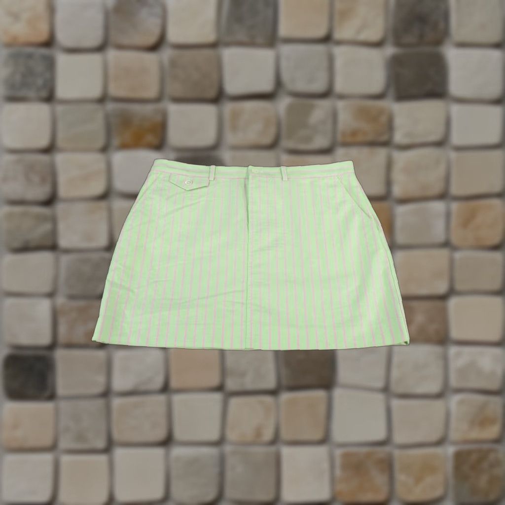Ralph Lauren Ralph Lauren Skirt Womens 8 Green Pink Stripes Cotton Mini NEW Size 30" / US 8 / IT 44 - 1 Thumbnail
