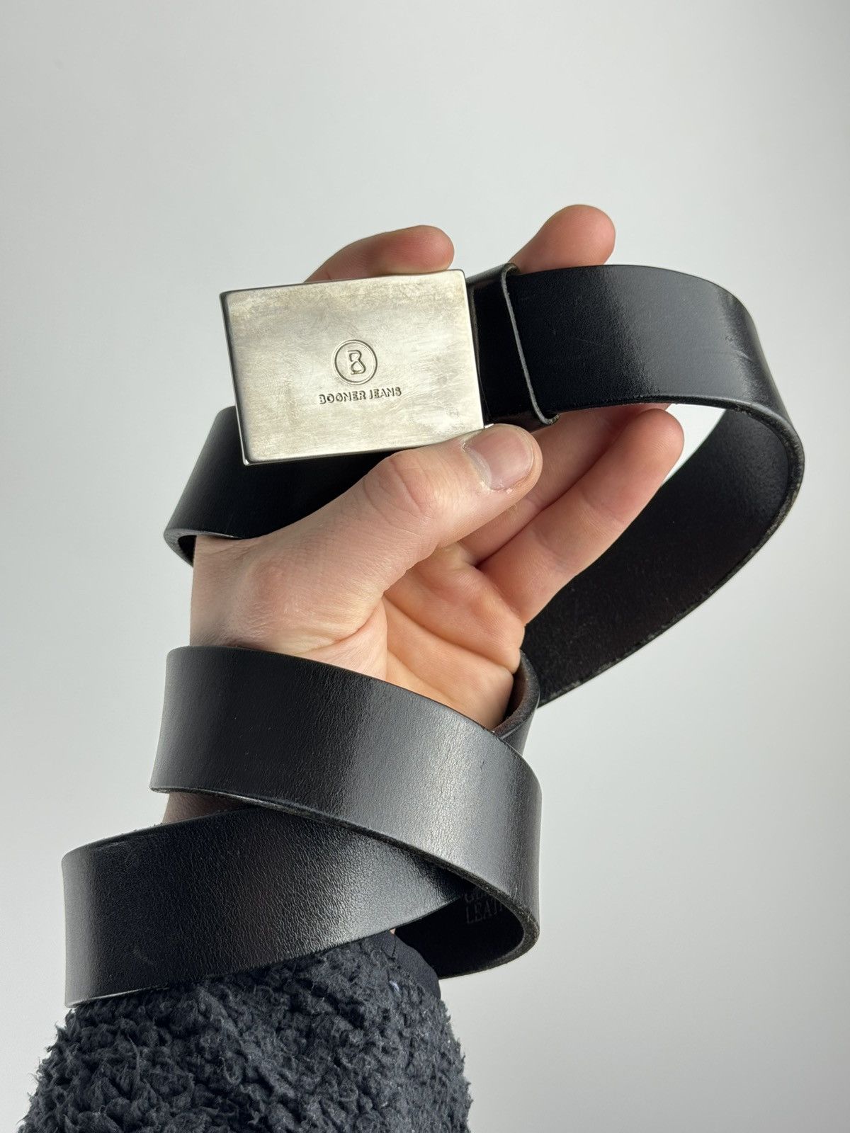 Bogner Bogner Jeans Black Leather Belt Mens Metal Genuine Leather Size ONE SIZE - 1 Thumbnail